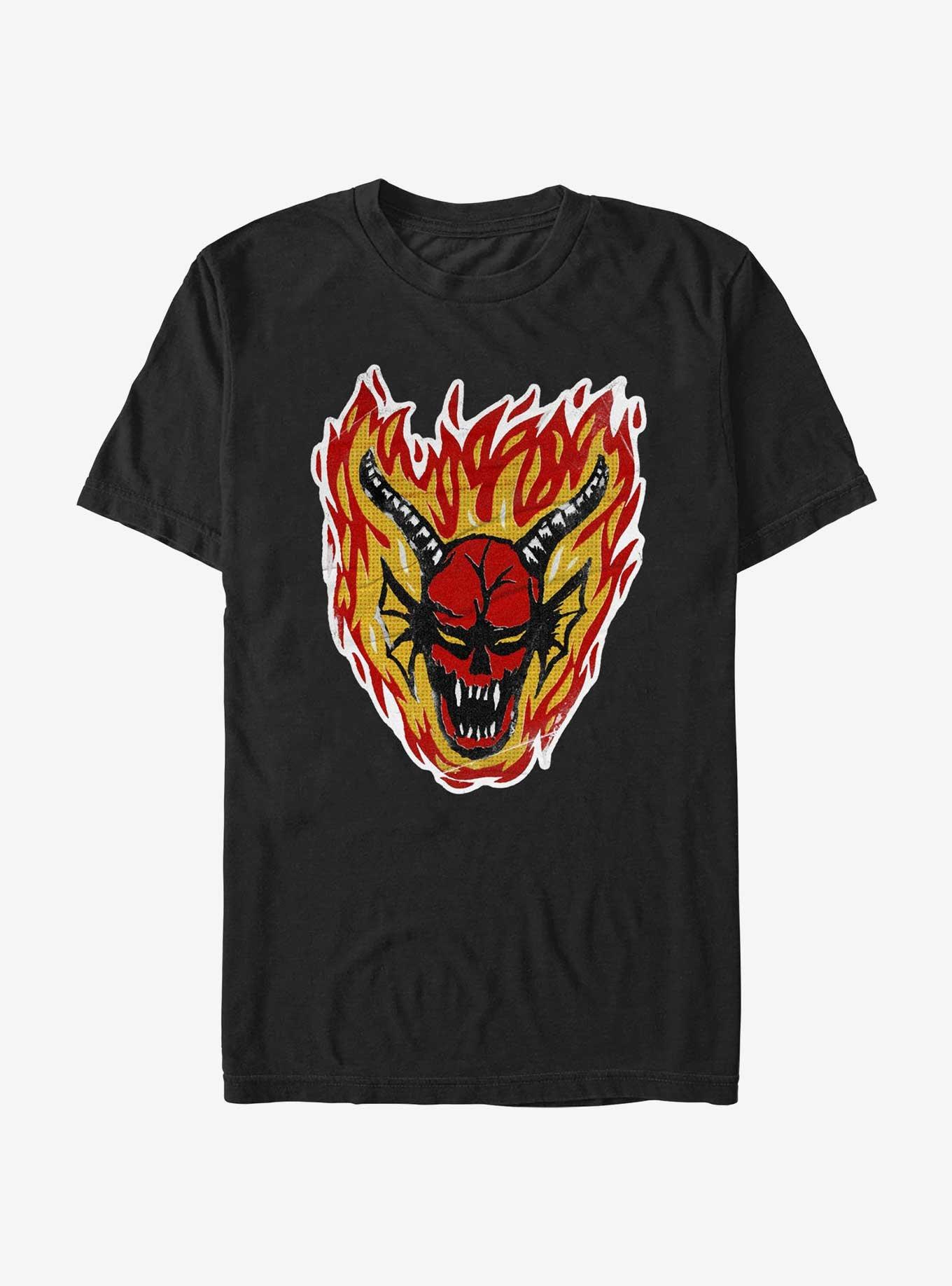 Stranger Things Demon Head T-Shirt, BLACK, hi-res