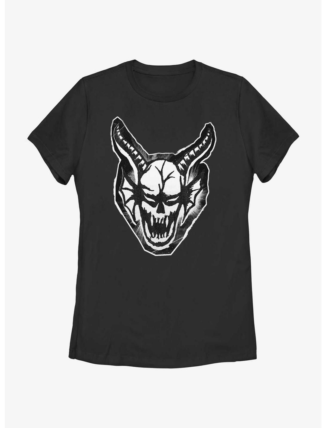 Stranger Things Cutout Demon Head Womens T-Shirt, BLACK, hi-res