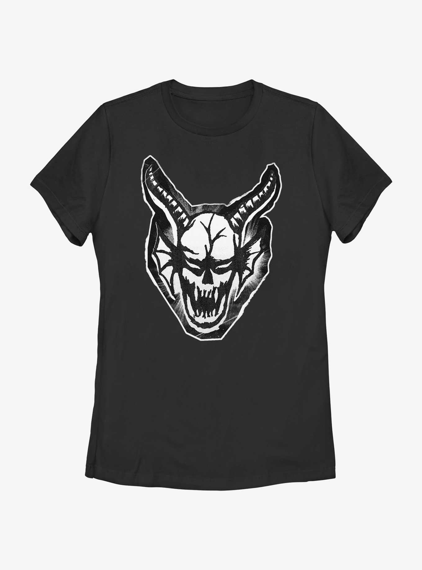 Stranger Things Cutout Demon Head Womens T-Shirt, BLACK, hi-res