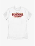 Stranger Things Fire Logo Womens T-Shirt, WHITE, hi-res