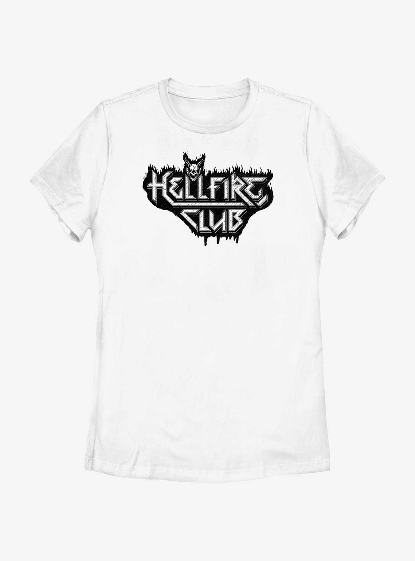 Stranger Things Hellfire Club Demon Logo Womens T-Shirt, WHITE, hi-res