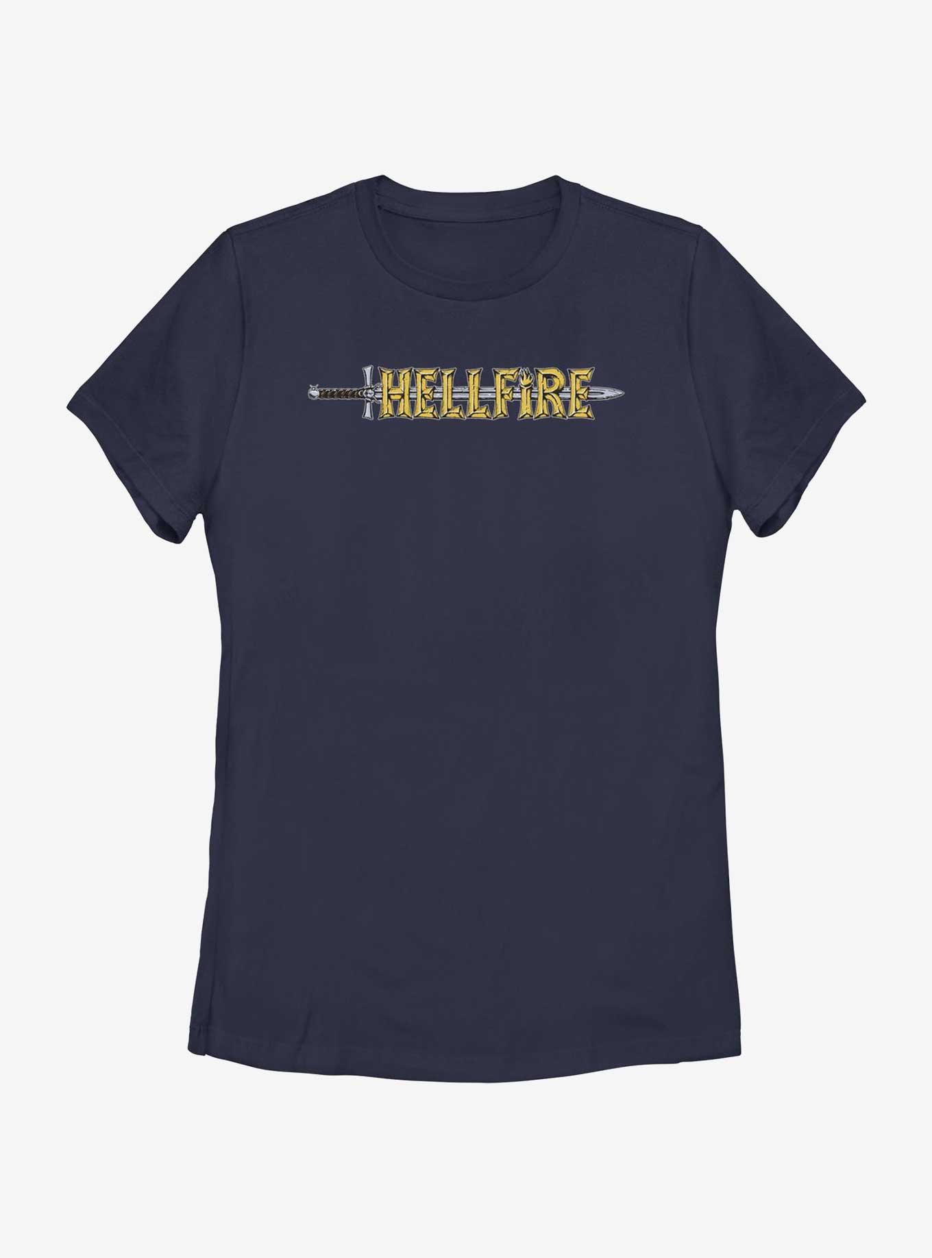 Stranger Things Hellfire Sword Logo Womens T-Shirt, NAVY, hi-res
