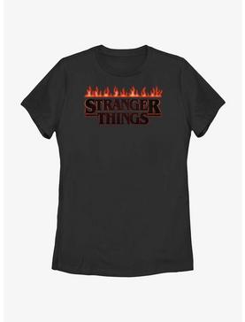 Stranger Things Logo On Fire Womens T-Shirt, , hi-res
