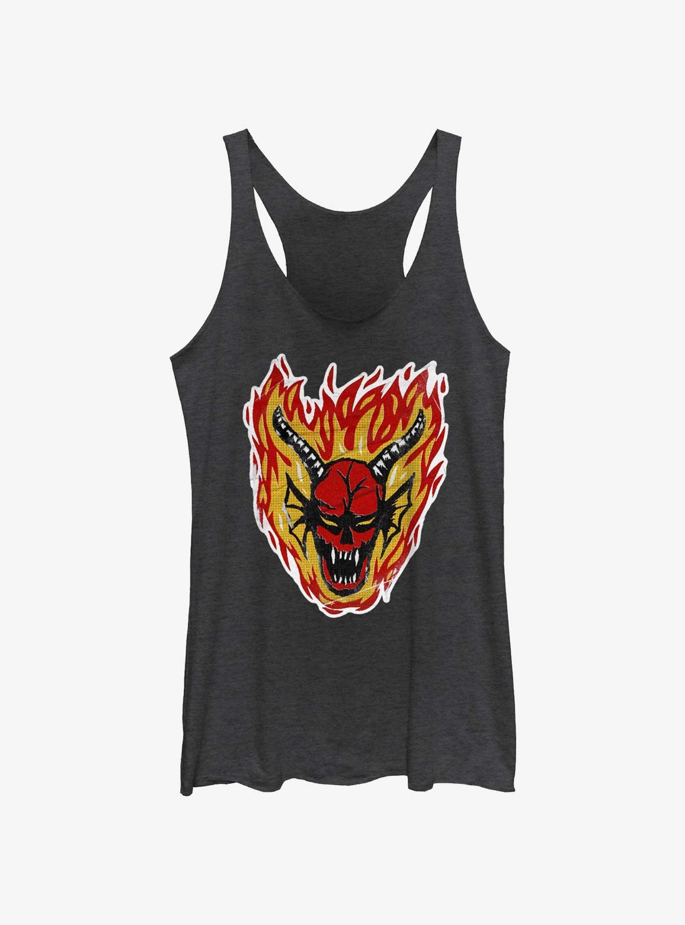 Stranger Things Demon Head Womens Tank Top, BLK HTR, hi-res