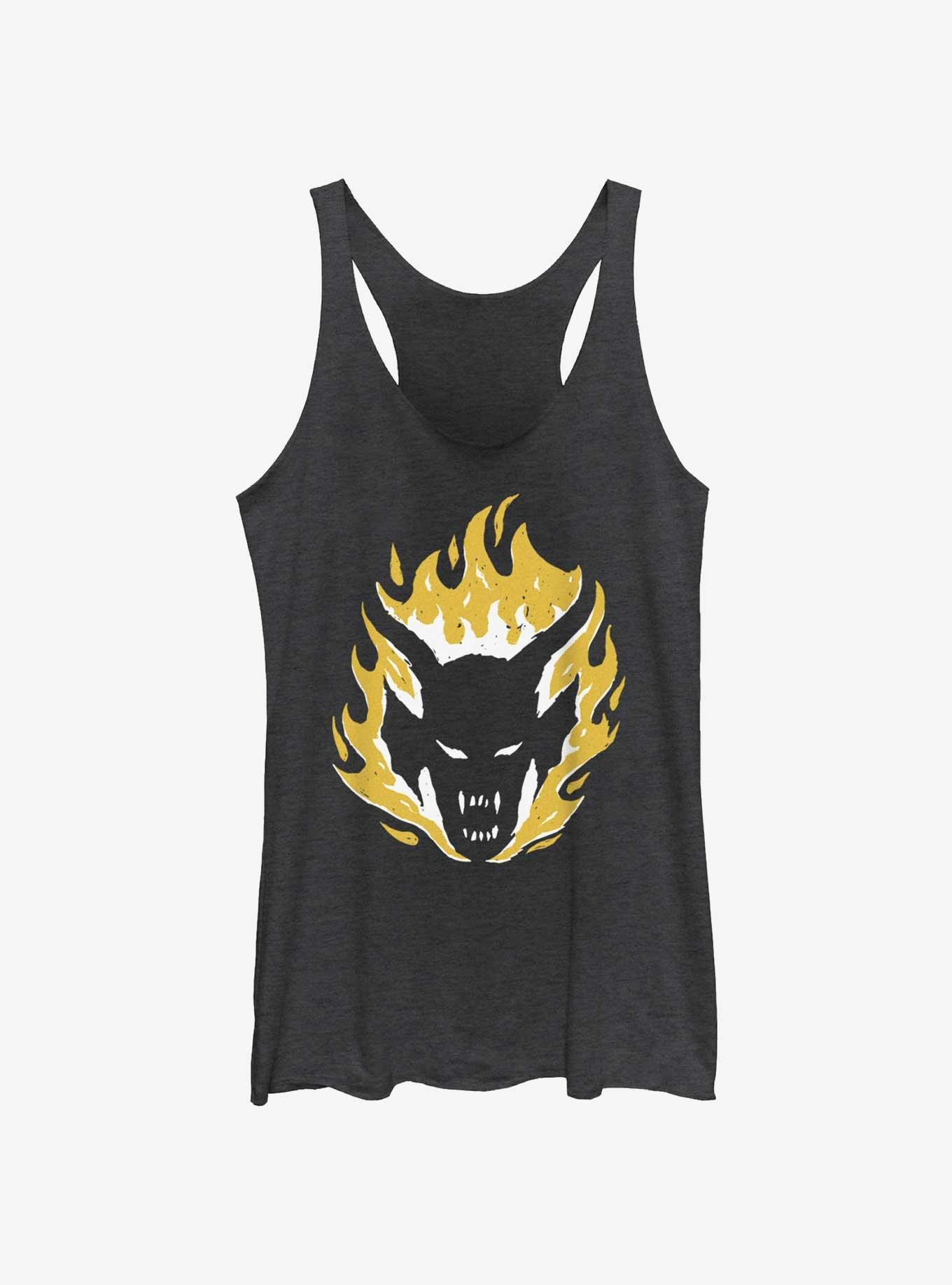 Stranger Things Demon Head Womens Tank Top, BLK HTR, hi-res