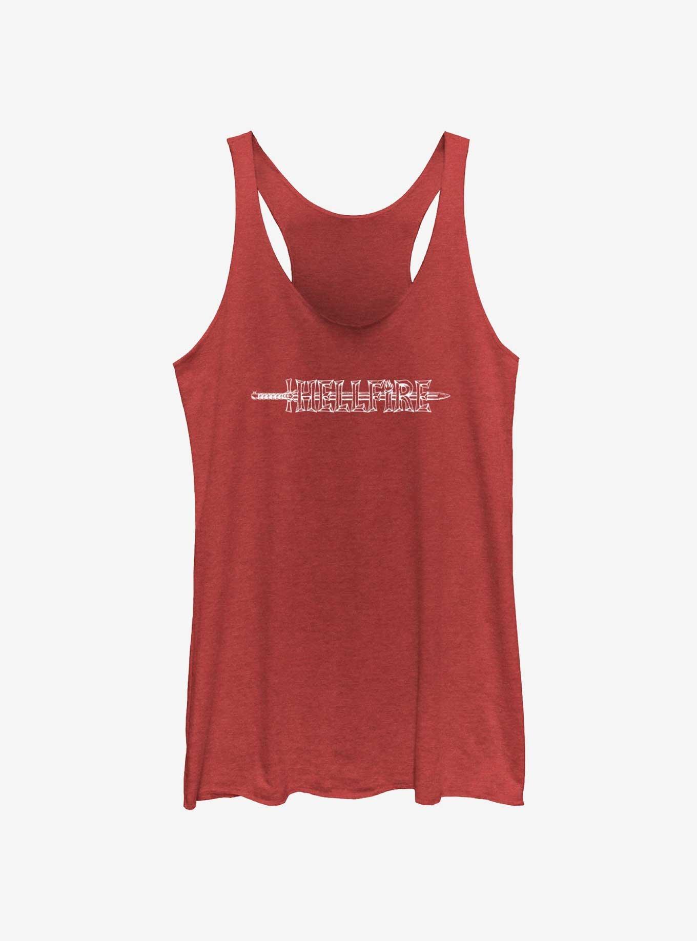 Stranger Things Hellfire Sword Logo Womens Tank Top, RED HTR, hi-res