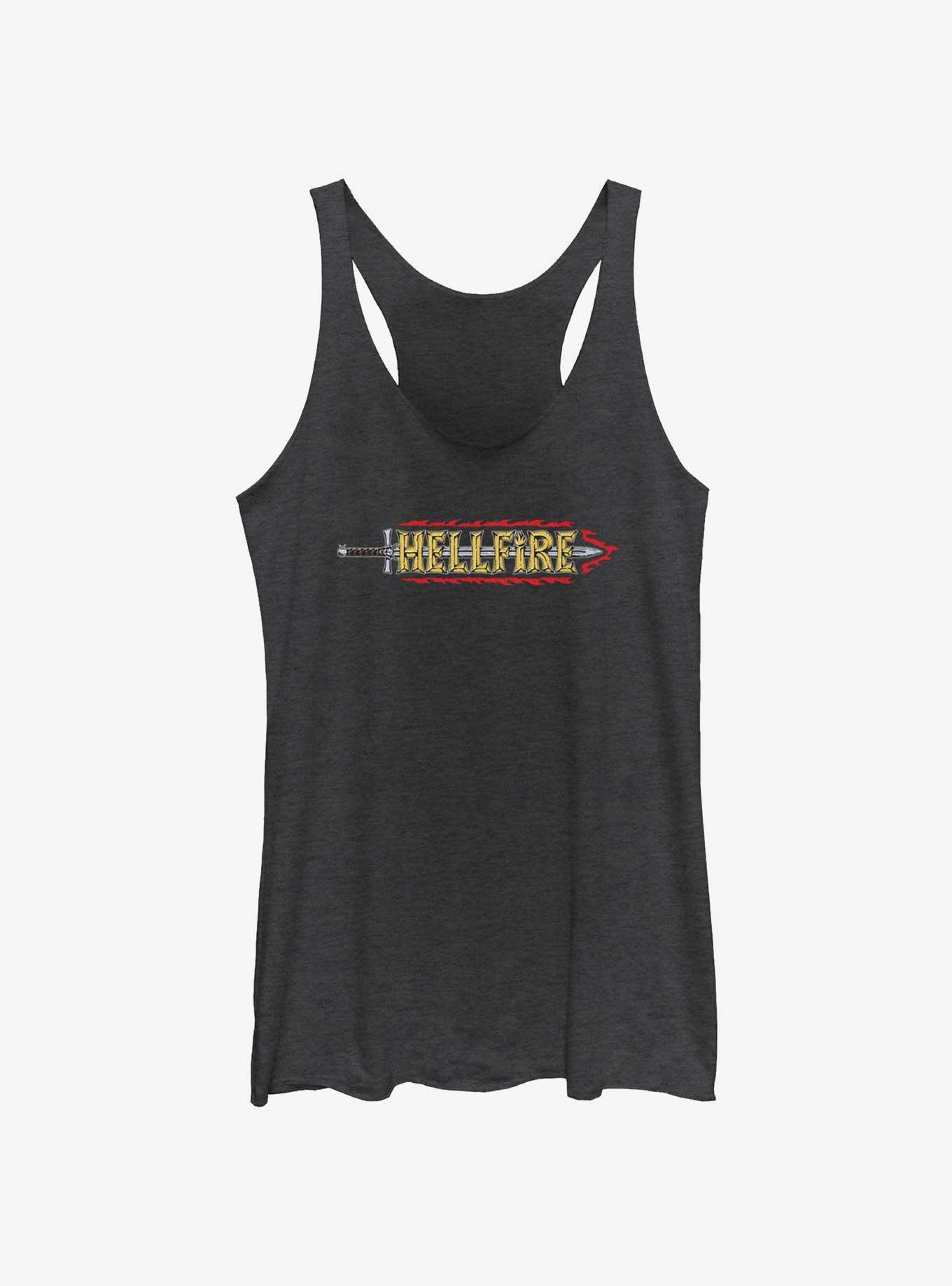 Stranger Things Hellfire Sword Logo Womens Tank Top, BLK HTR, hi-res