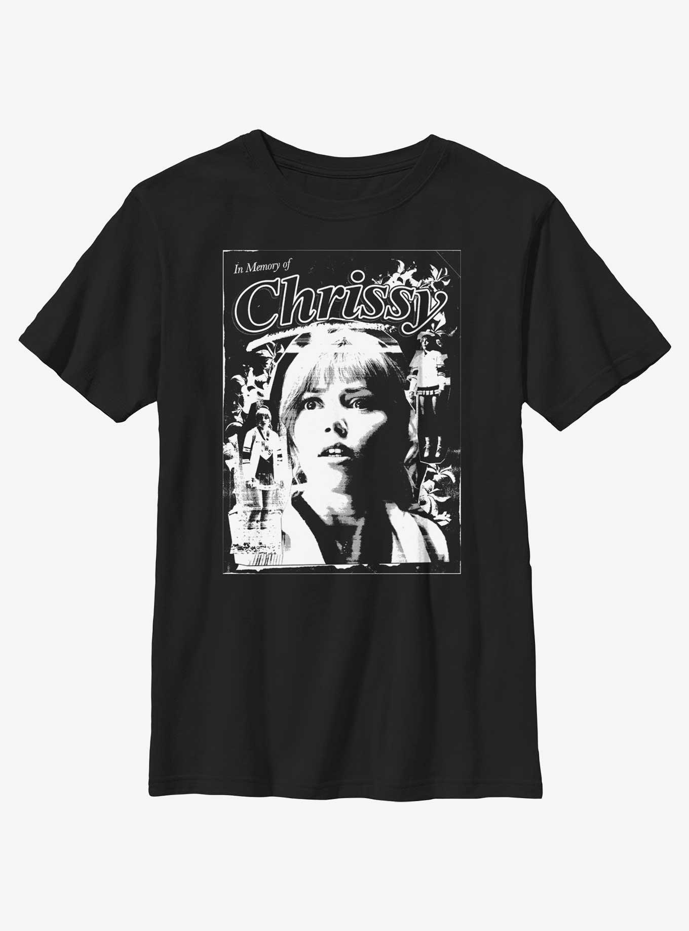 Stranger Things In Memory of Chrissy Poster Youth T-Shirt, BLACK, hi-res