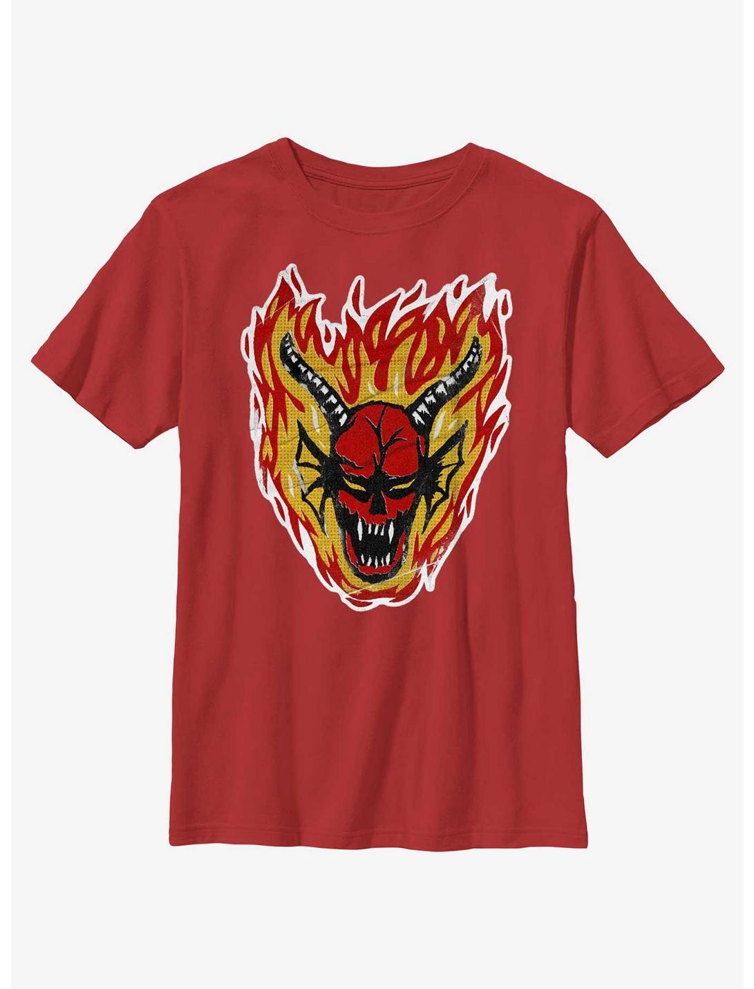 Stranger Things Demon Head Youth T-Shirt, RED, hi-res