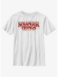 Stranger Things Fire Logo Youth T-Shirt, WHITE, hi-res
