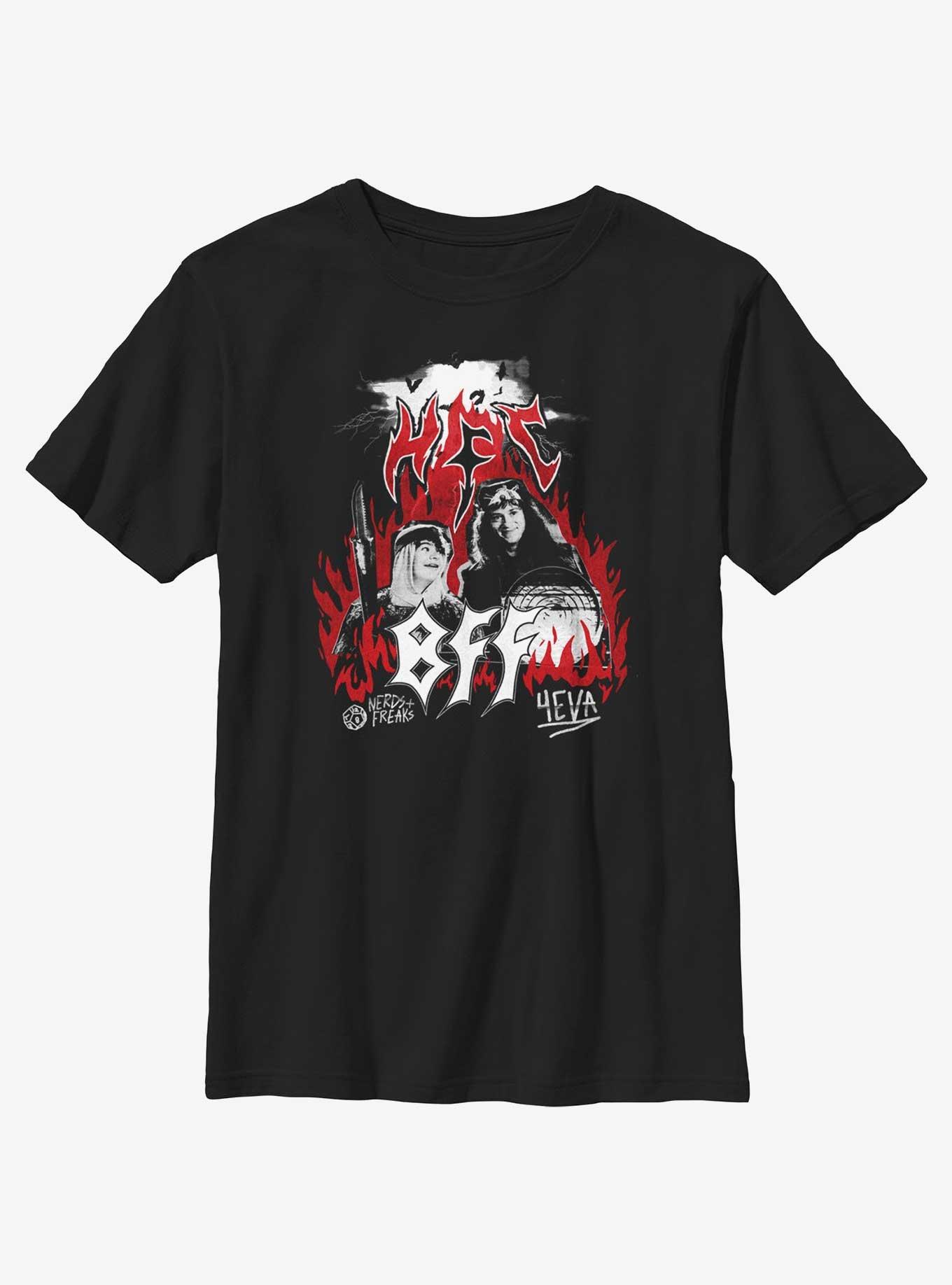 Stranger Things Best Friends Dustin & Eddie Poster Youth T-Shirt, BLACK, hi-res