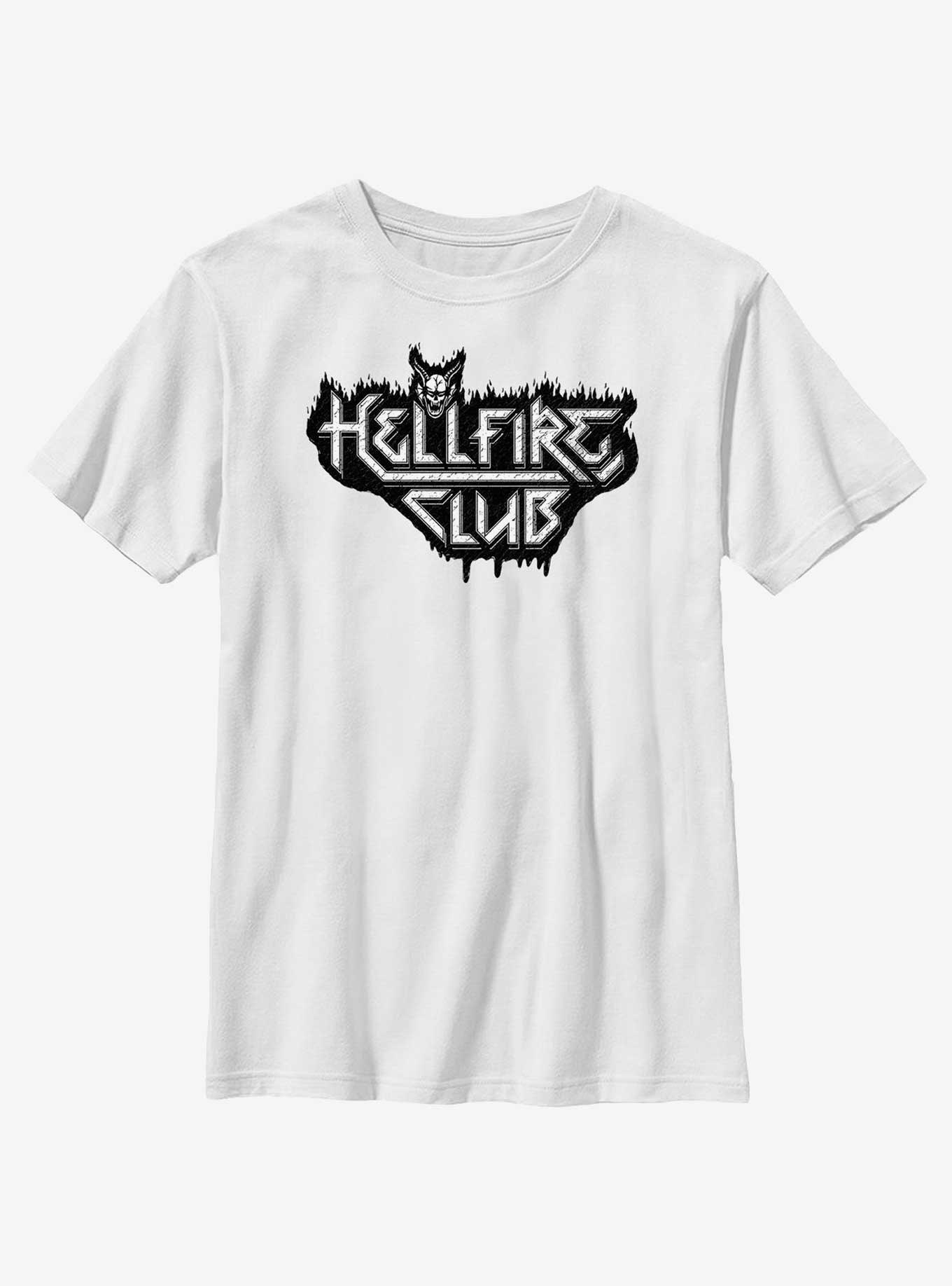 Stranger Things Hellfire Club Demon Logo Youth T-Shirt, WHITE, hi-res