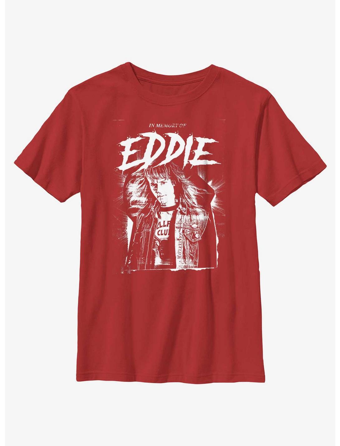 Stranger Things In Memory of Eddie Youth T-Shirt, RED, hi-res