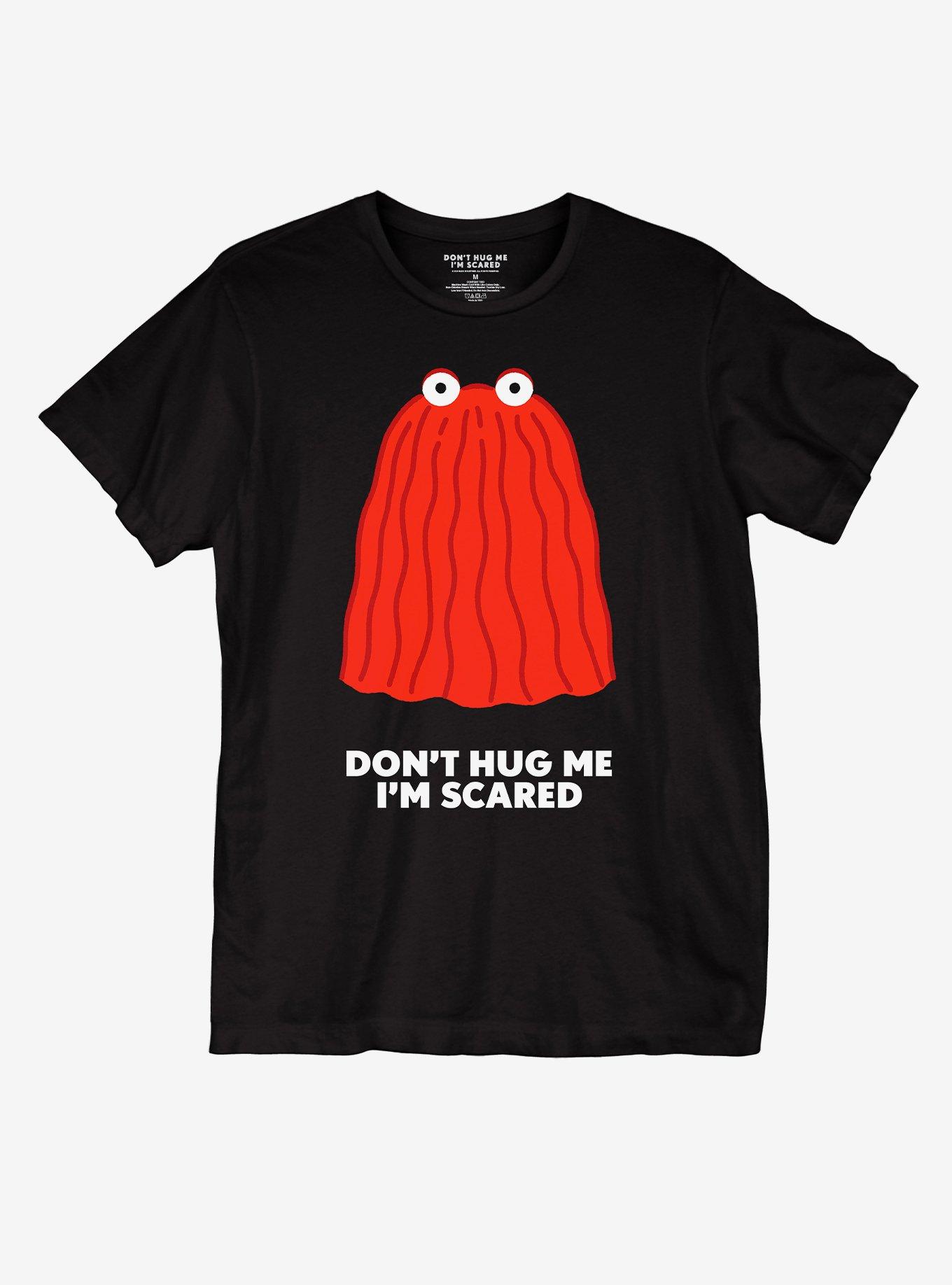 Don't Hug Me I'm Scared Red Guy T-Shirt, BLACK, hi-res