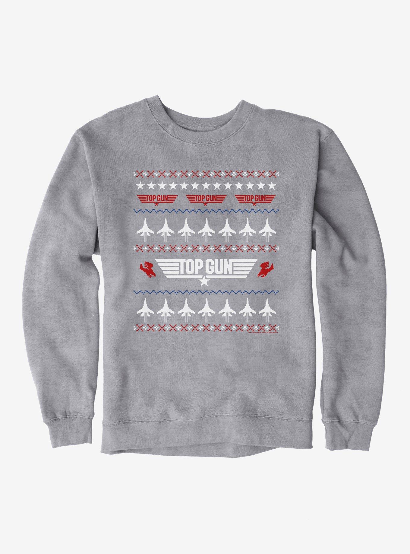 Top Gun Ugly Christmas Sweater Jets Sweatshirt, SPORT GRAY, hi-res