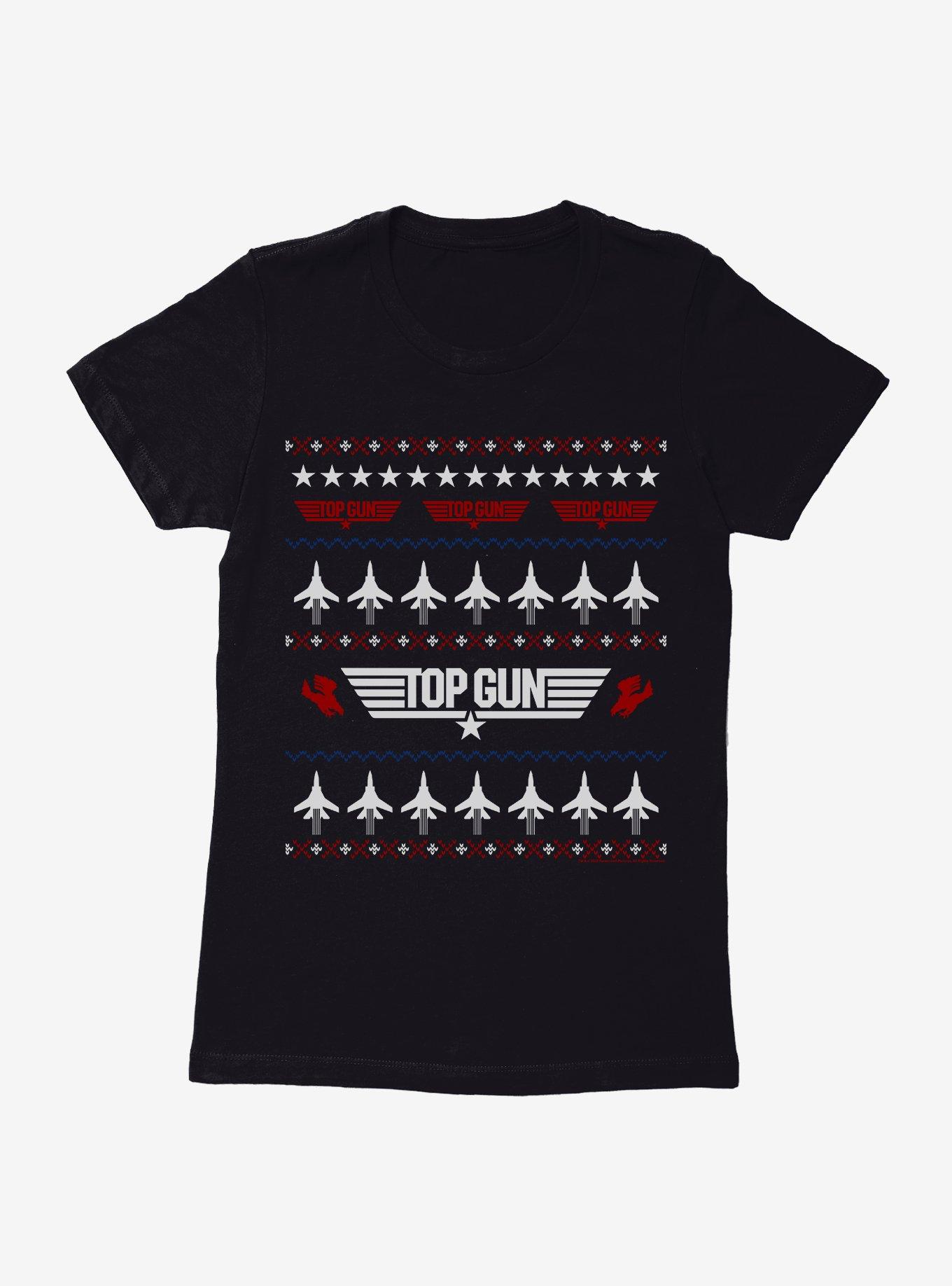 Top Gun Ugly Christmas Sweater Jets Womens T-Shirt