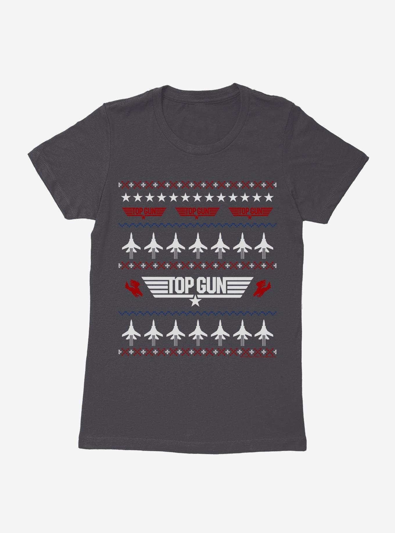 Top Gun Ugly Christmas Sweater Jets Womens T-Shirt