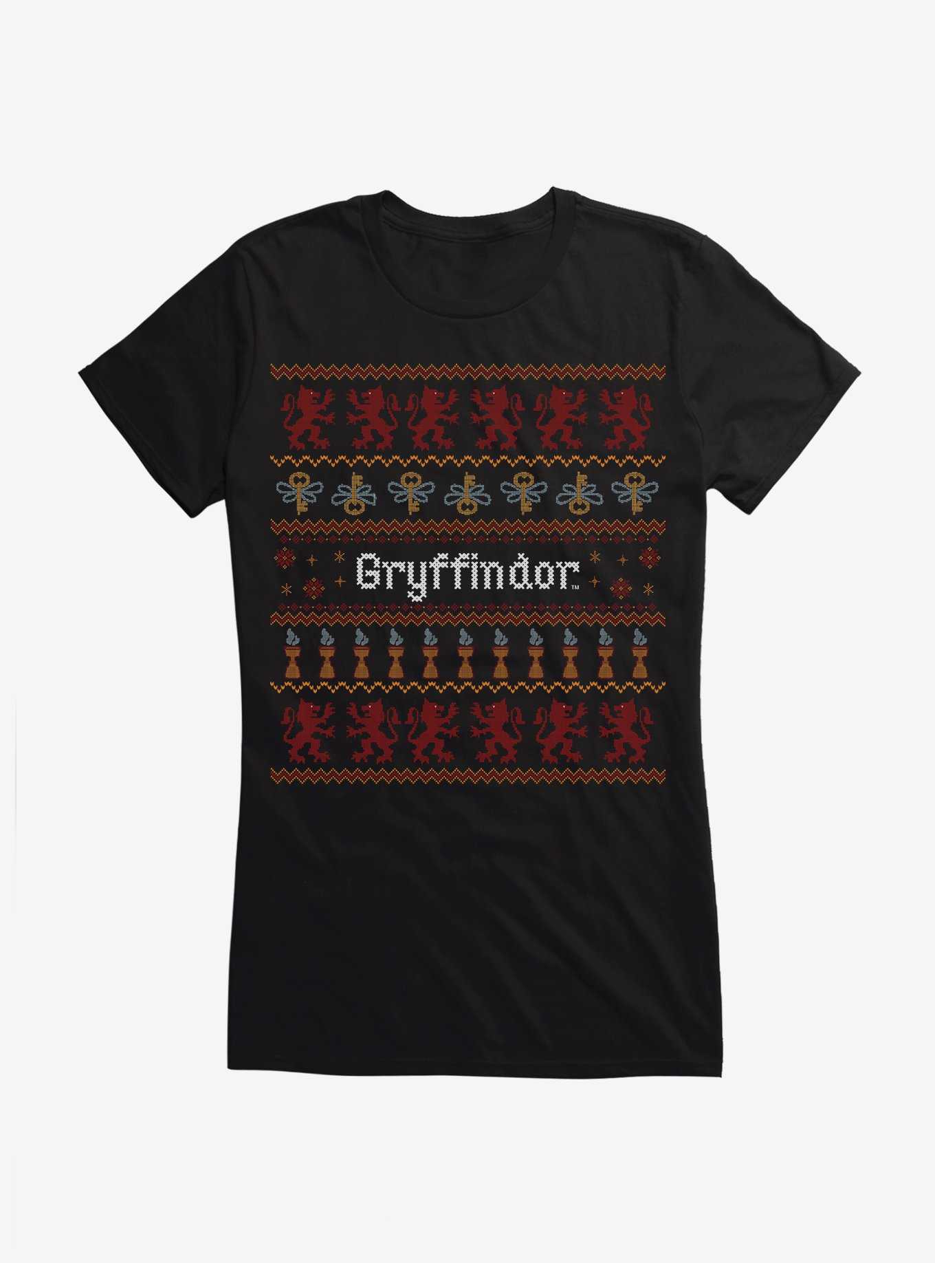 Harry Potter Gryffindor Ugly Christmas Pattern Girls T-Shirt, , hi-res