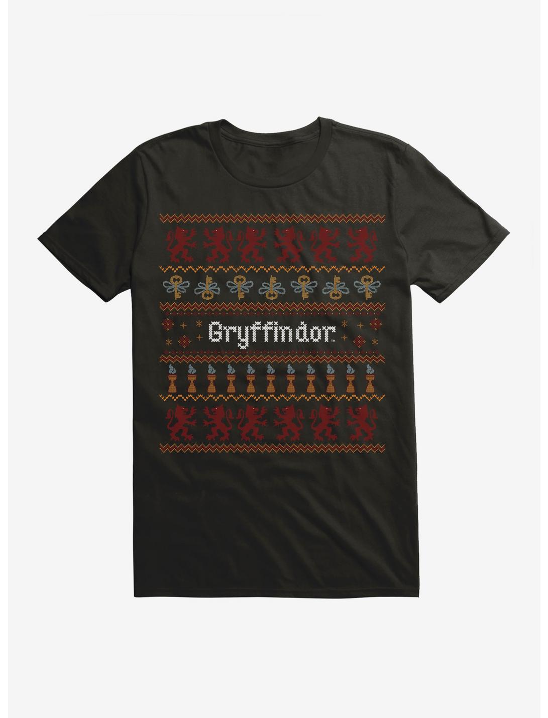Harry Potter Gryffindor Ugly Christmas Pattern T-Shirt, , hi-res