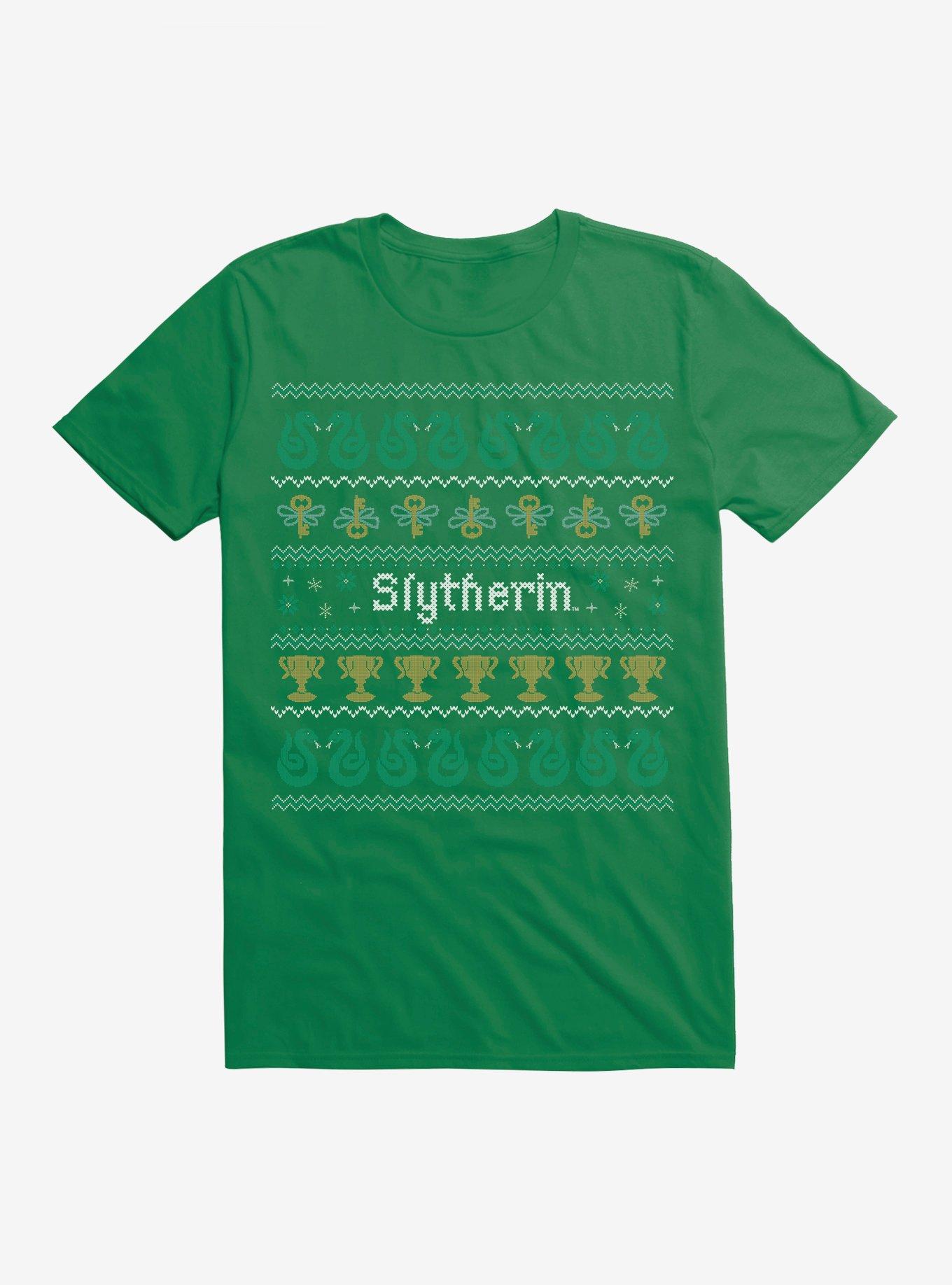 Harry Potter Slytherin Ugly Christmas Pattern T-Shirt, , hi-res