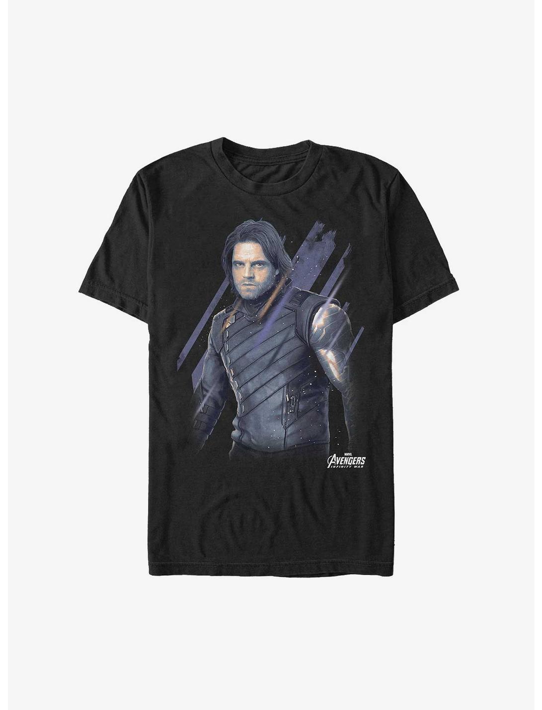 Marvel Avengers Distressed Bucky Winter Soldier T-Shirt, BLACK, hi-res