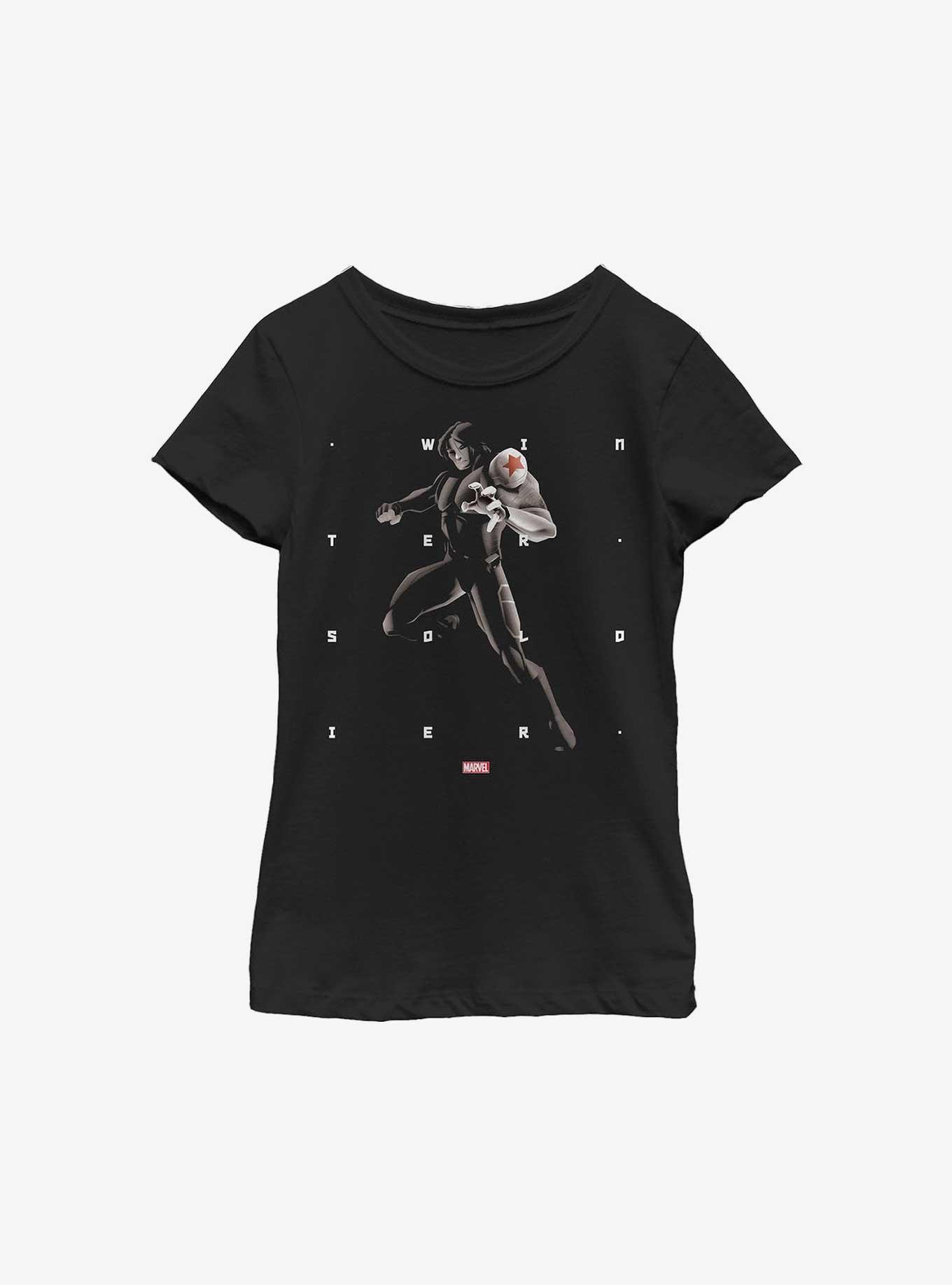 Marvel Avengers Winter Soldier Letters Youth Girls T-Shirt, , hi-res