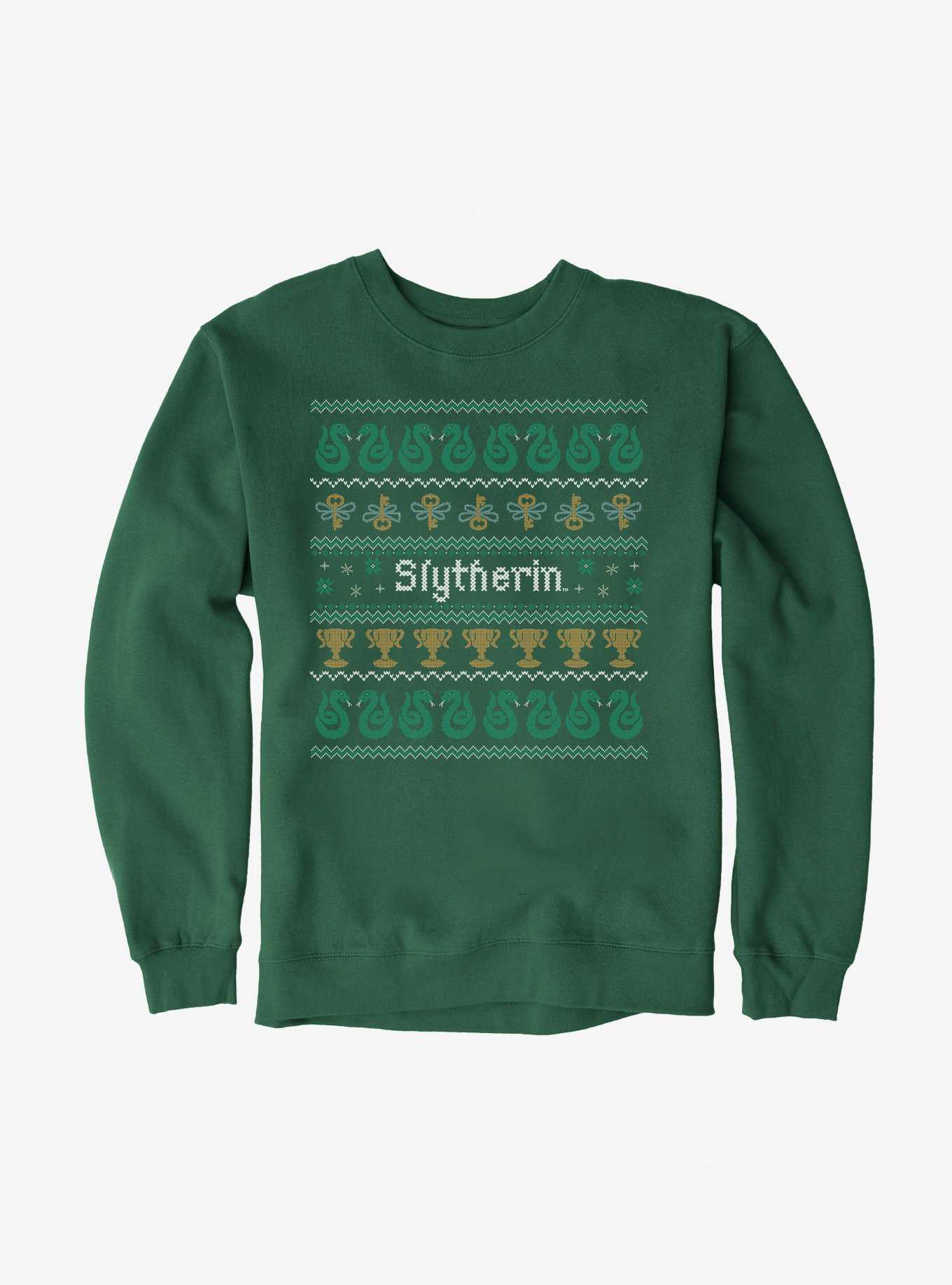 Harry Potter Slytherin Ugly Christmas Pattern Sweatshirt, , hi-res