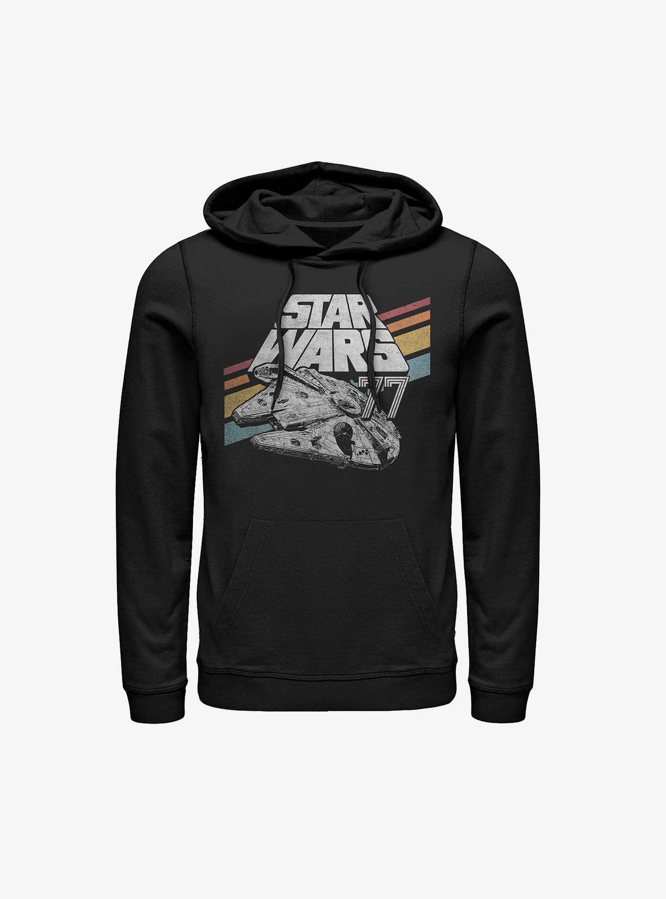 Star Wars Rainbow Stripes Falcon Hoodie, BLACK, hi-res