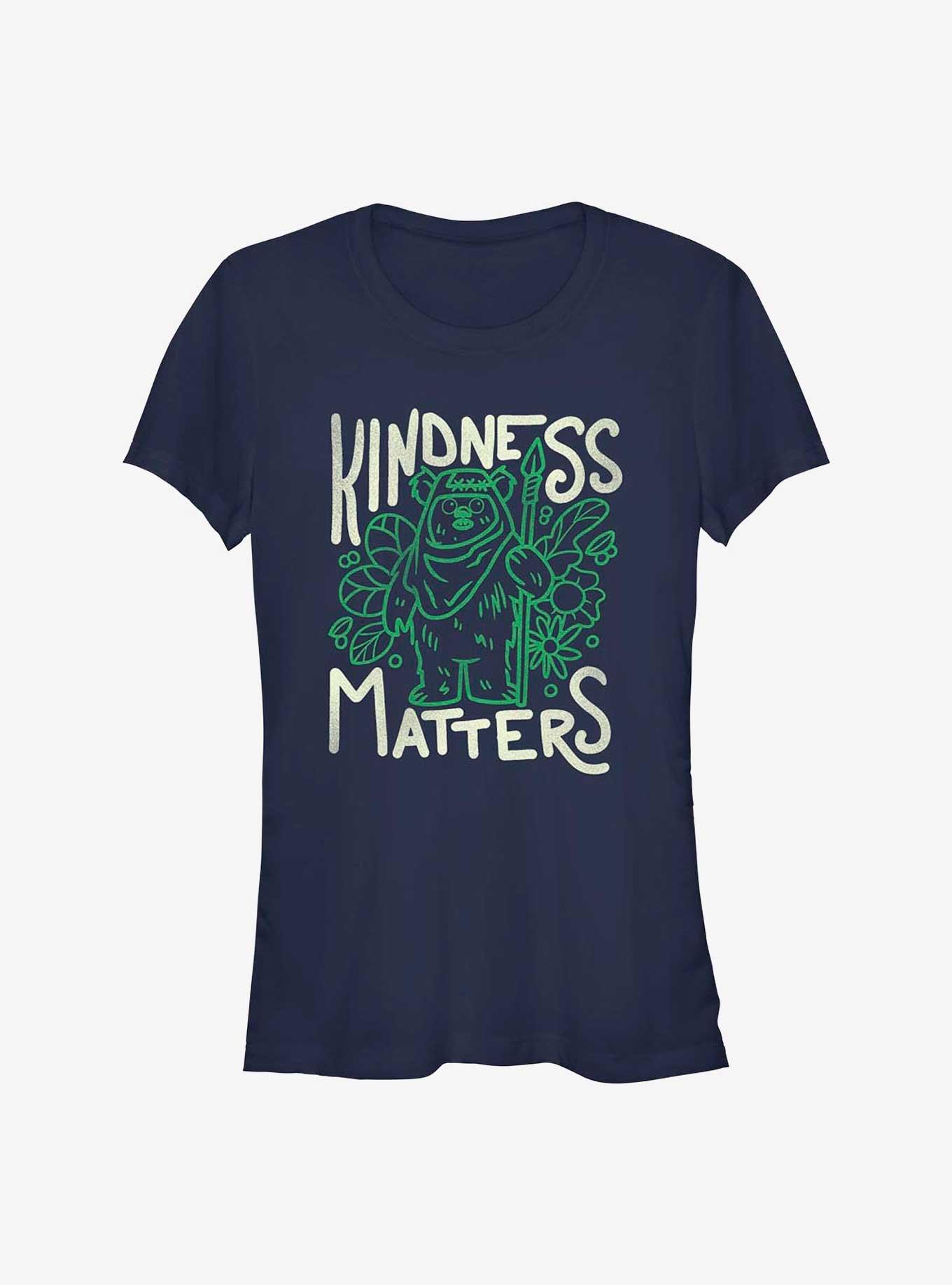 Star Wars Ewok Kindness Girls T-Shirt, NAVY, hi-res