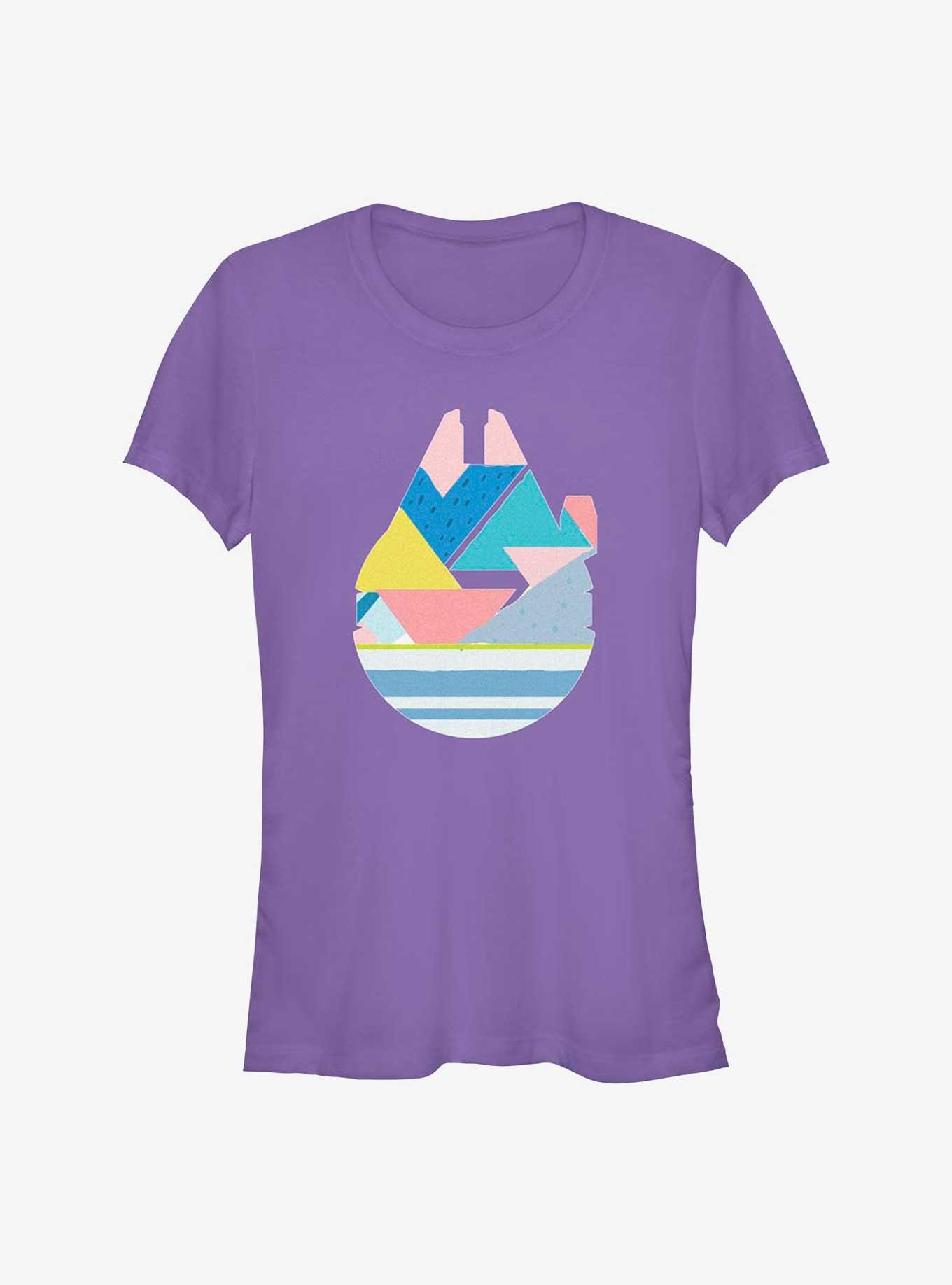 Star Wars Geometric Shaped Millennium Falcon Girls T-Shirt, PURPLE, hi-res