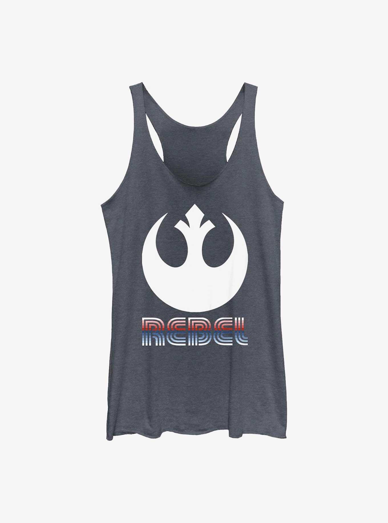 Star Wars Striped Rebel Emblem Girls Tank, NAVY HTR, hi-res