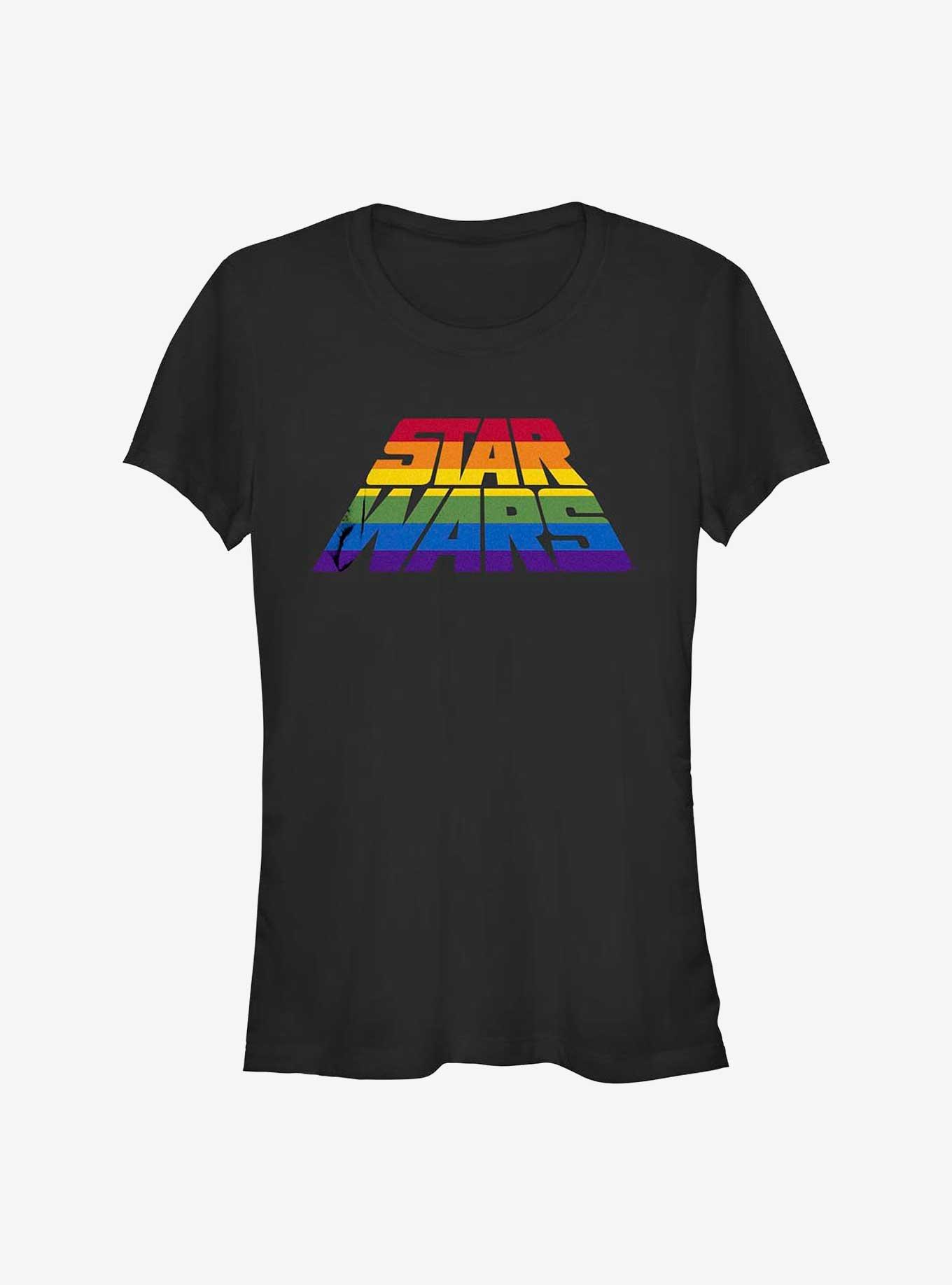 Star Wars Rainbow Logo Girls T-Shirt, BLACK, hi-res