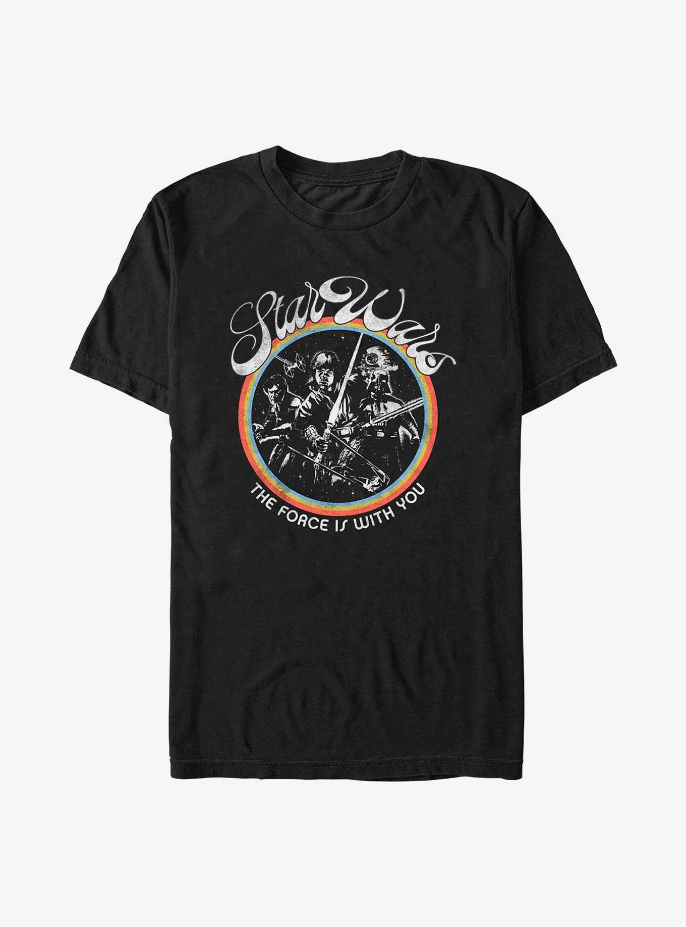 Star Wars Retro Force Is WIth You T-Shirt, BLACK, hi-res