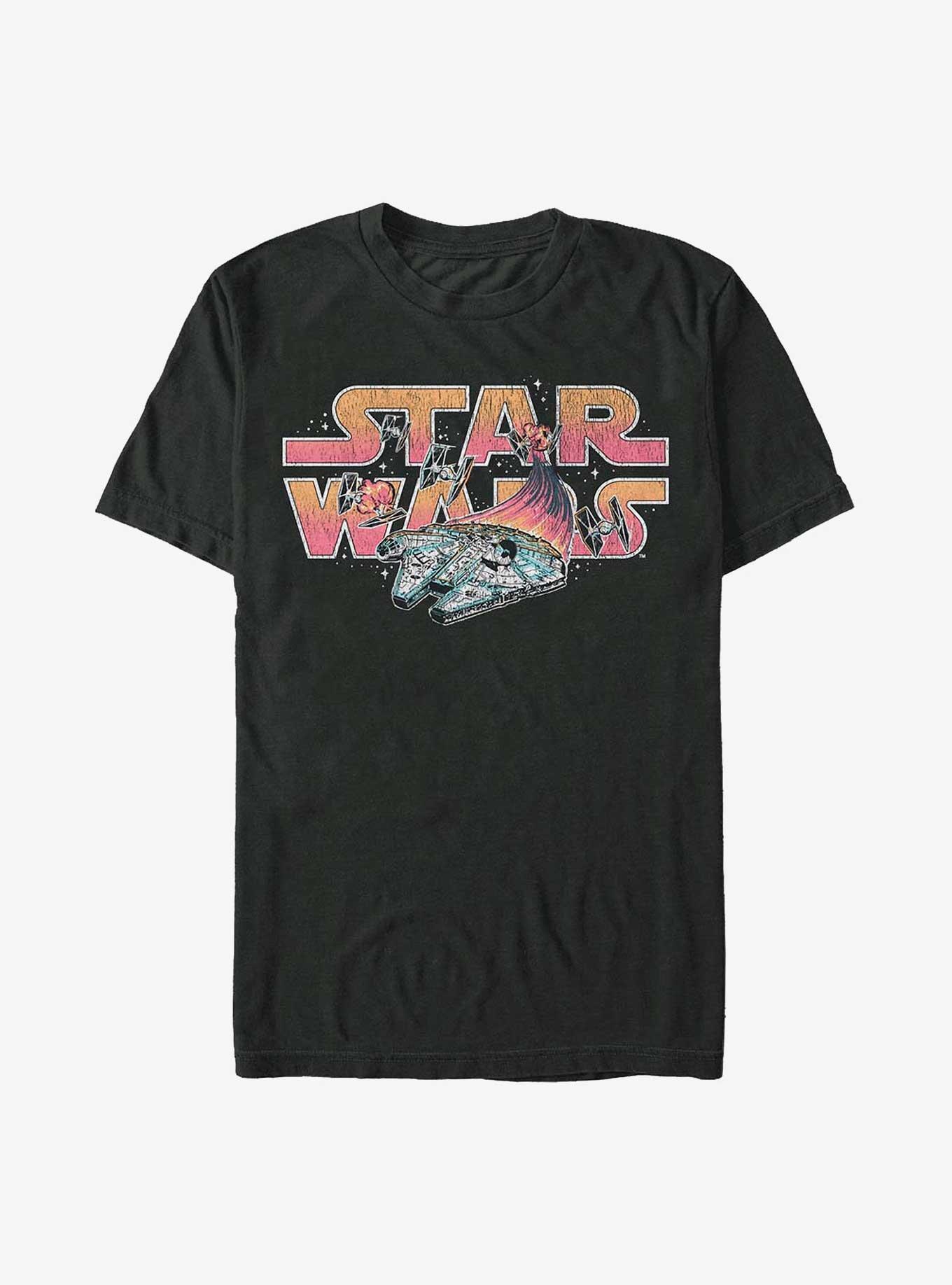 Star Wars Falcon Chase Logo T-Shirt, BLACK, hi-res