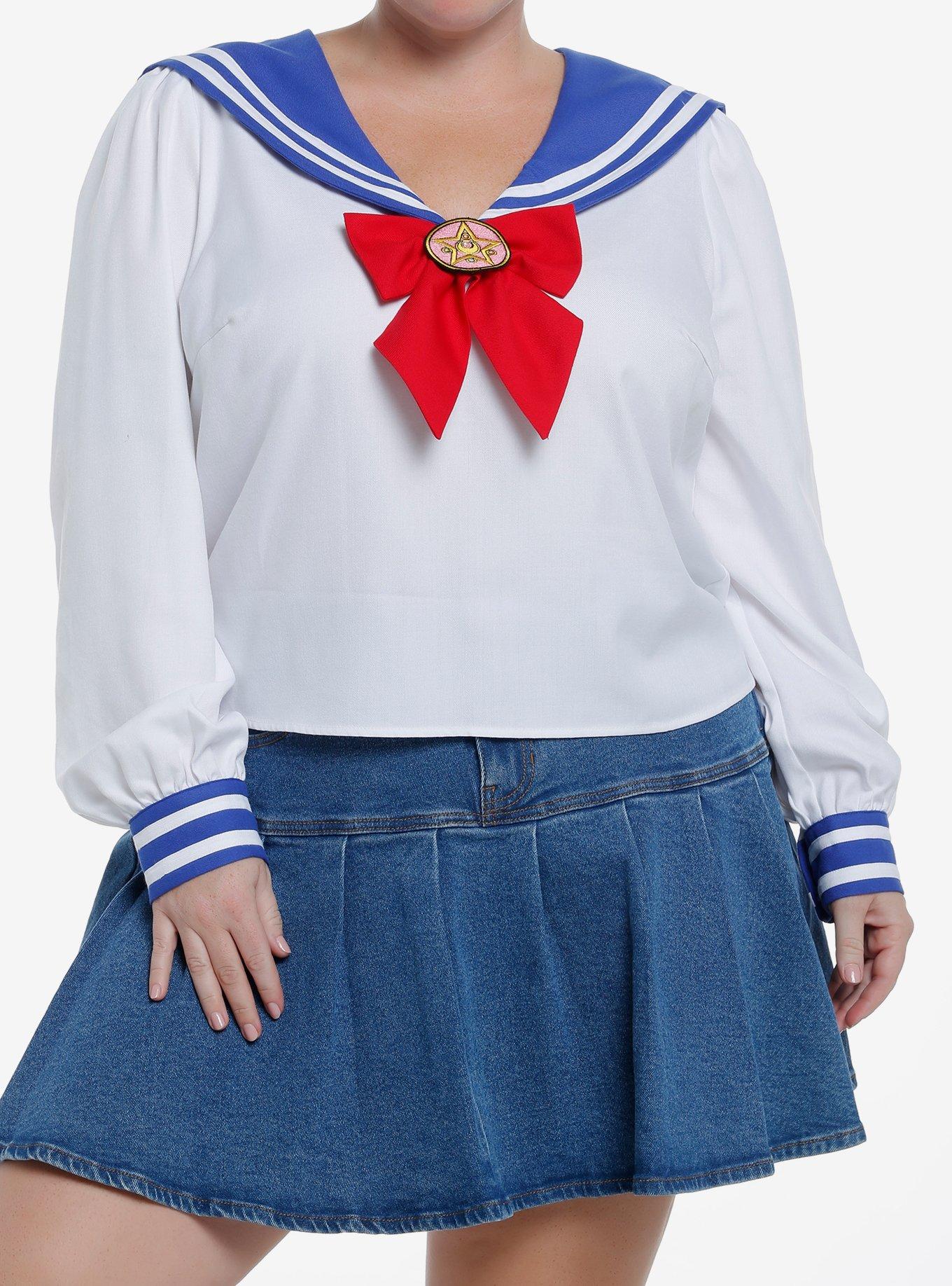 Pretty Guardian Sailor Moon Usagi School Uniform Long-Sleeve Top Plus Size, MULTI, hi-res