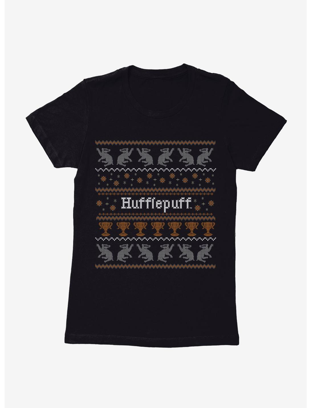 Harry Potter Hufflepuff Ugly Christmas Pattern Womens T-Shirt, , hi-res