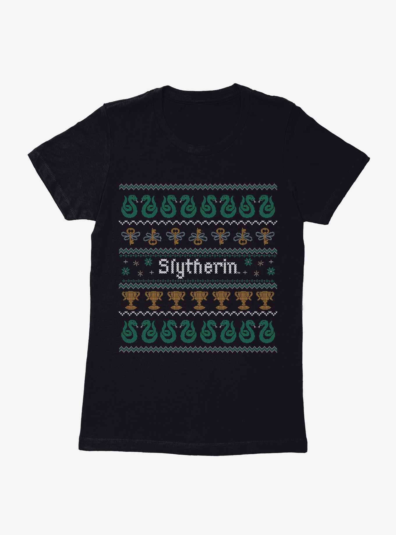 Harry Potter Slytherin Ugly Christmas Pattern Womens T-Shirt, , hi-res