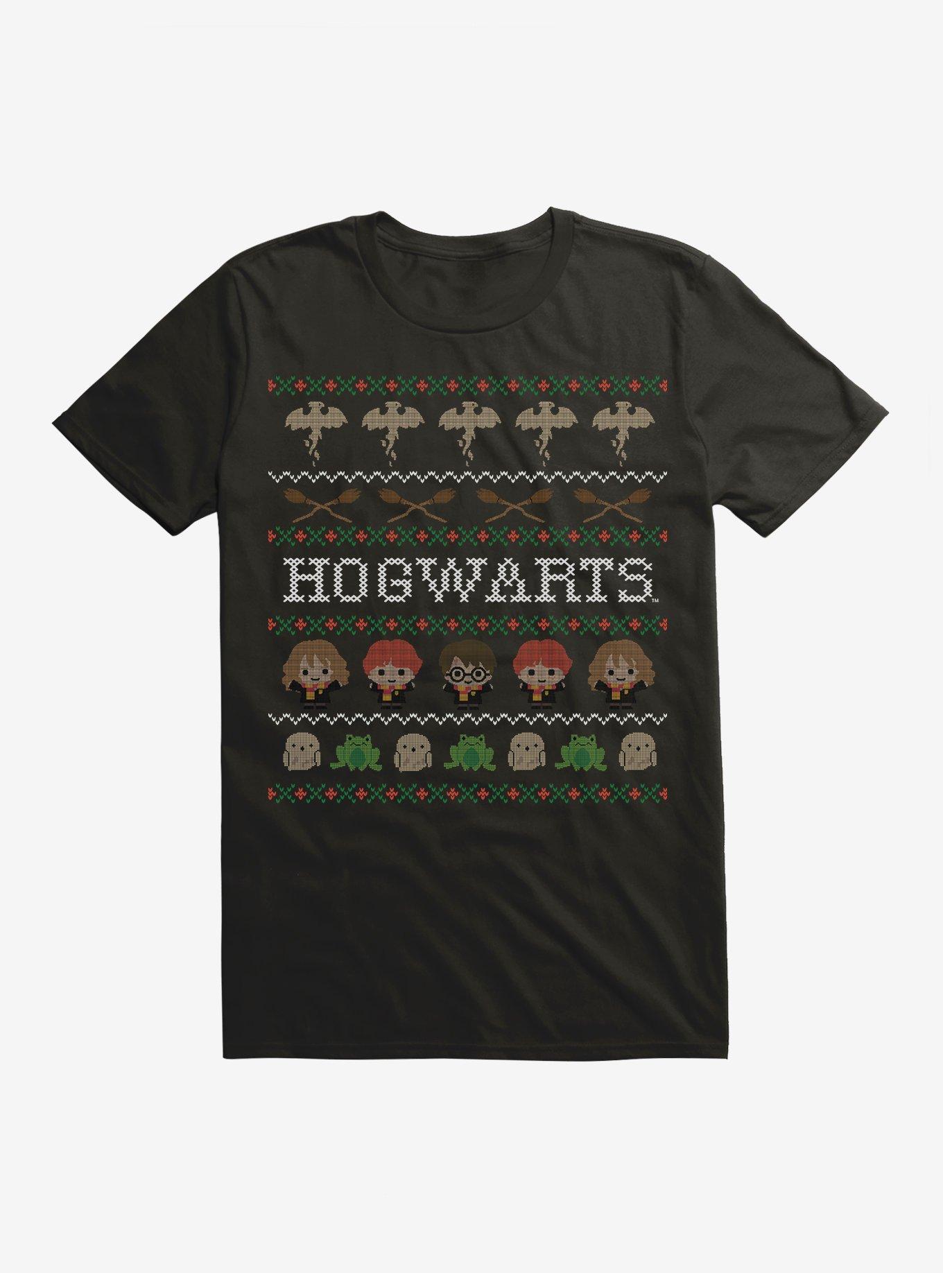 Harry Potter Hogwarts Ugly Christmas Pattern T-Shirt, , hi-res