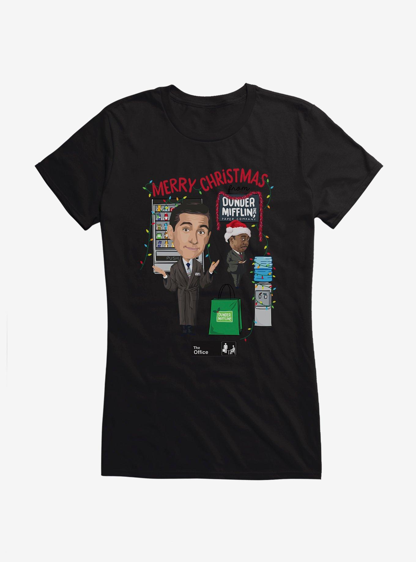 The Office Dunder Mifflin Christmas Girls T-Shirt, BLACK, hi-res