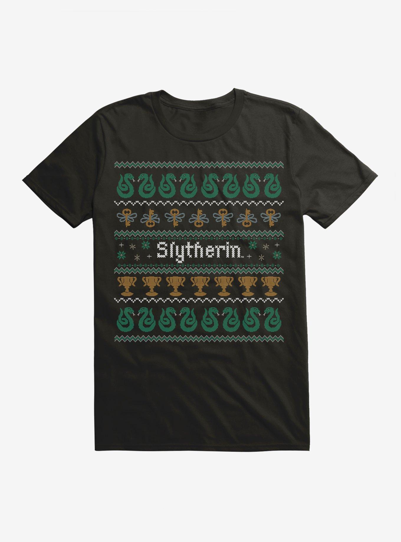 Harry Potter Slytherin Ugly Christmas Pattern T-Shirt, , hi-res