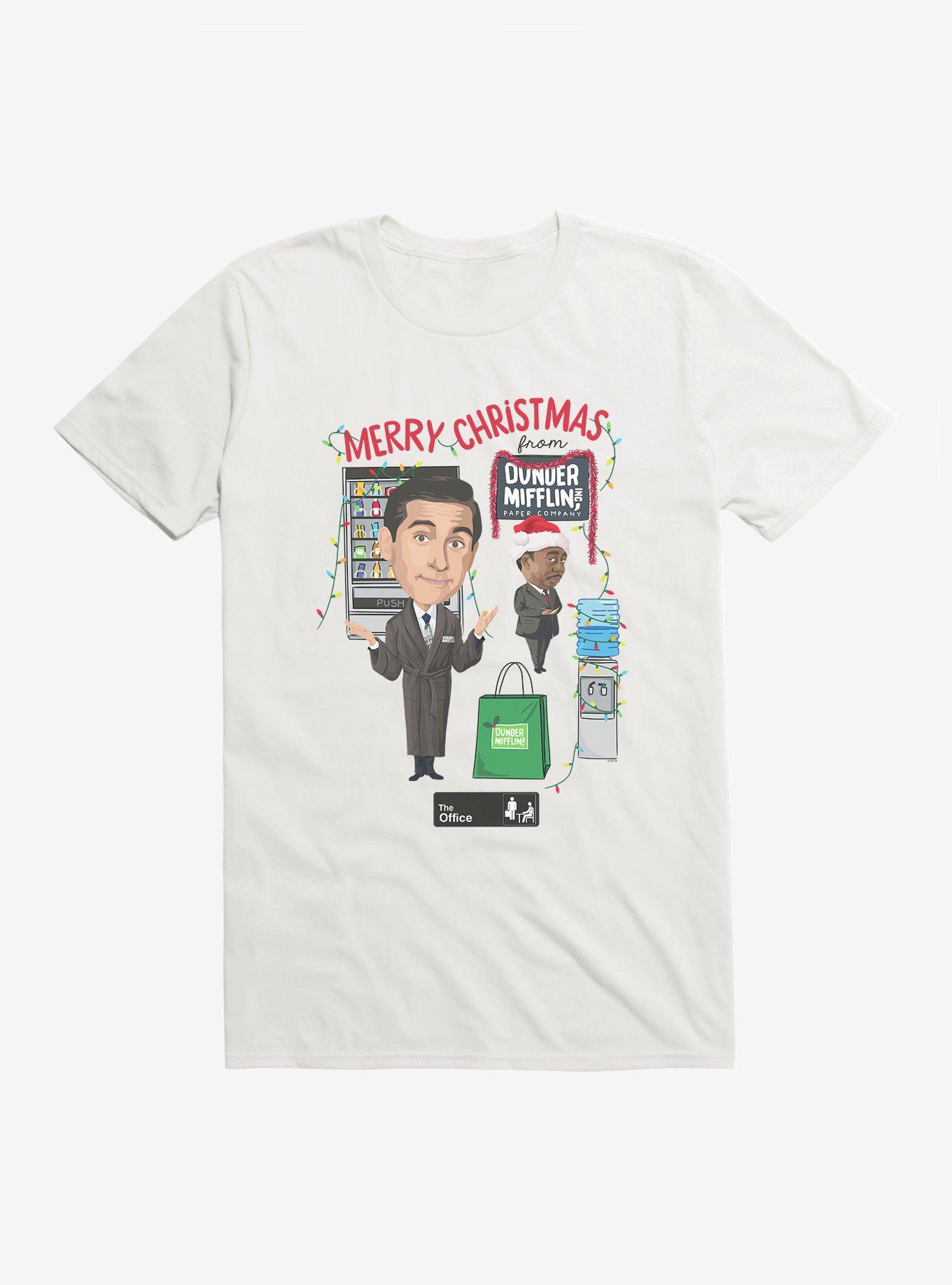 The Office Dunder Mifflin Christmas T-Shirt, WHITE, hi-res