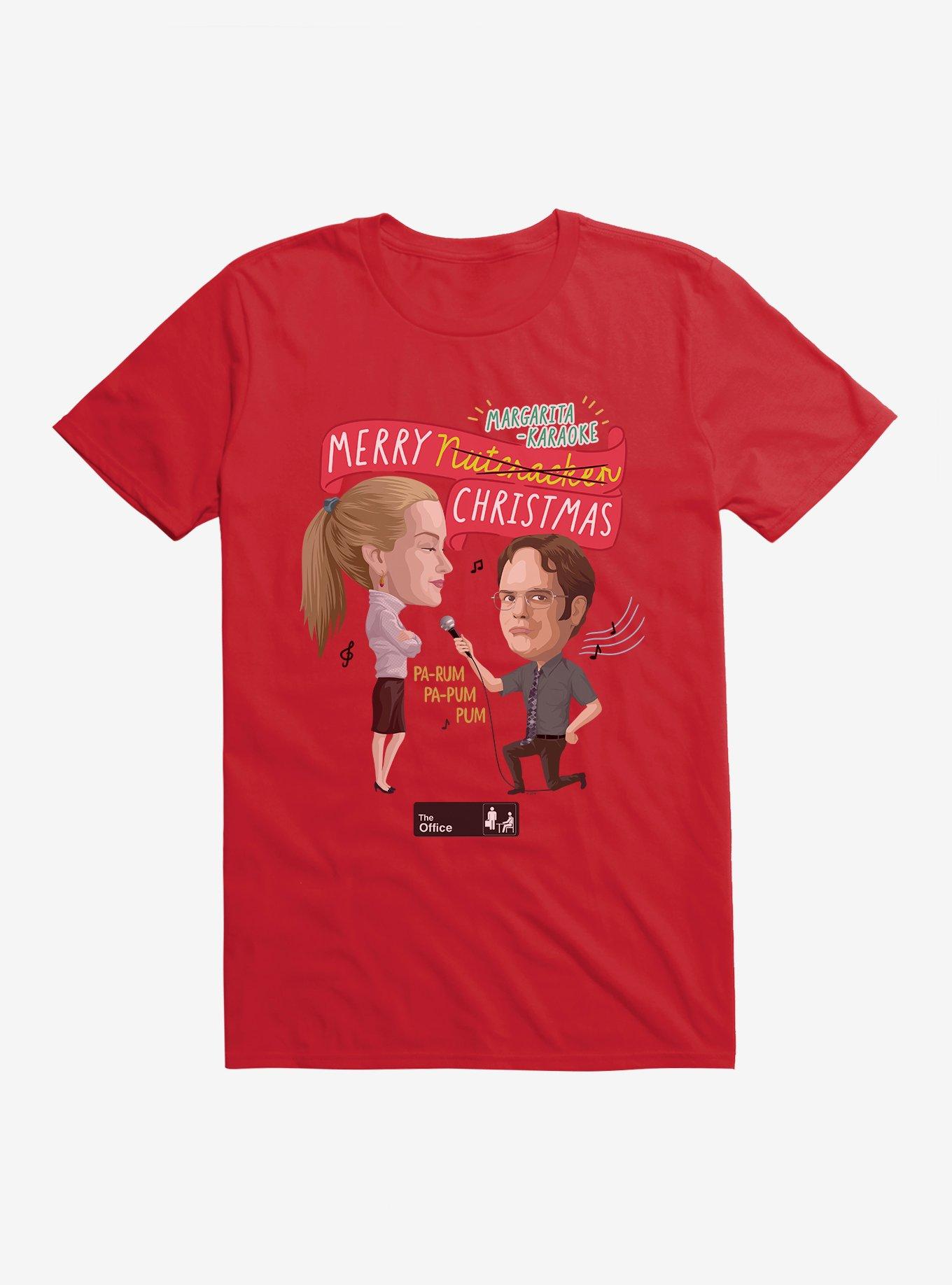 The Office Margarita-Karaoke Christmas T-Shirt, RED, hi-res