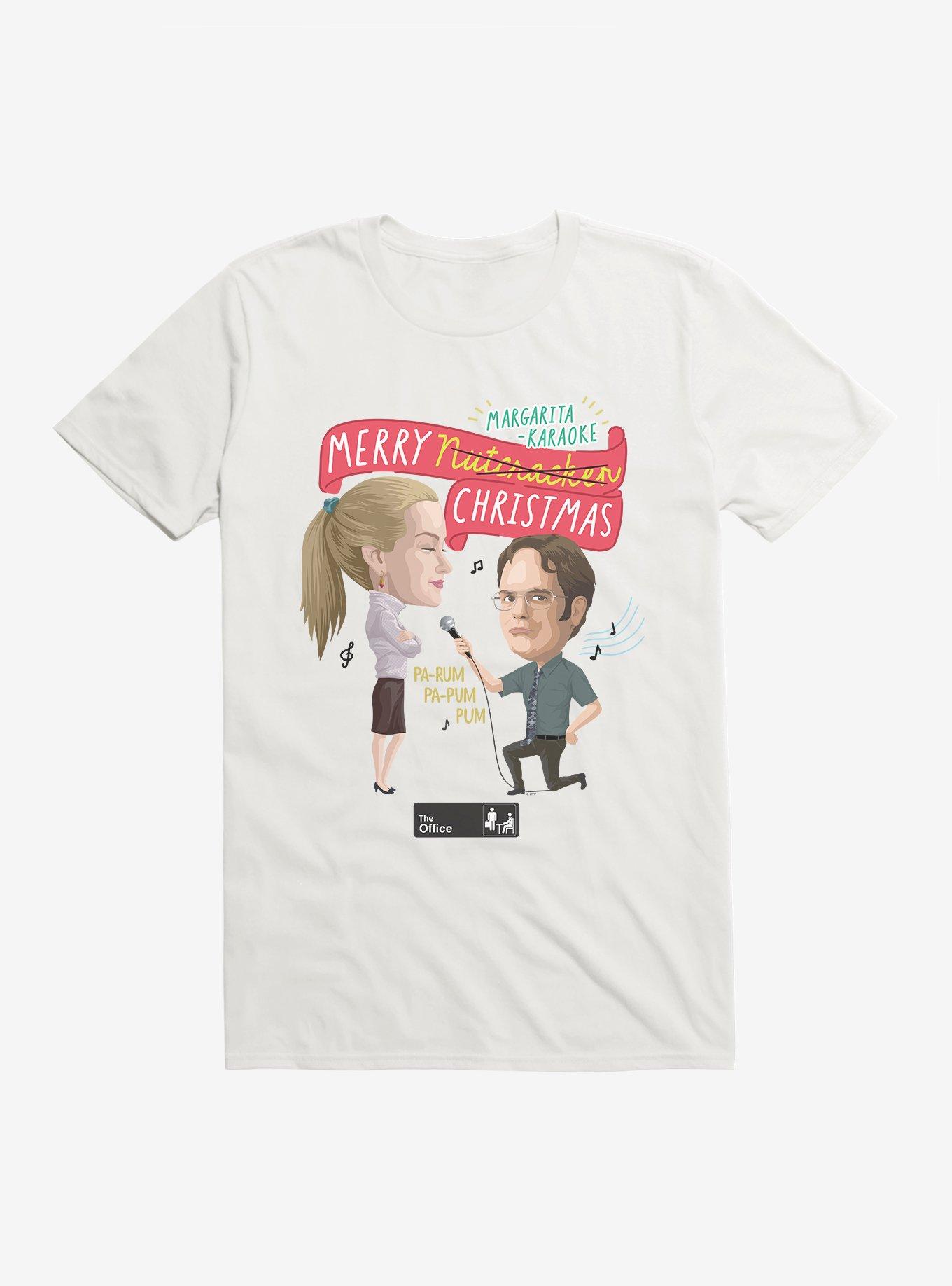 The Office Margarita-Karaoke Christmas T-Shirt, WHITE, hi-res
