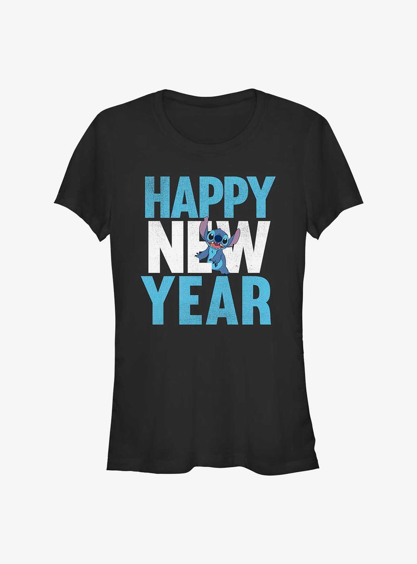 Disney Lilo & Stitch Happy New Year Girls T-Shirt, BLACK, hi-res