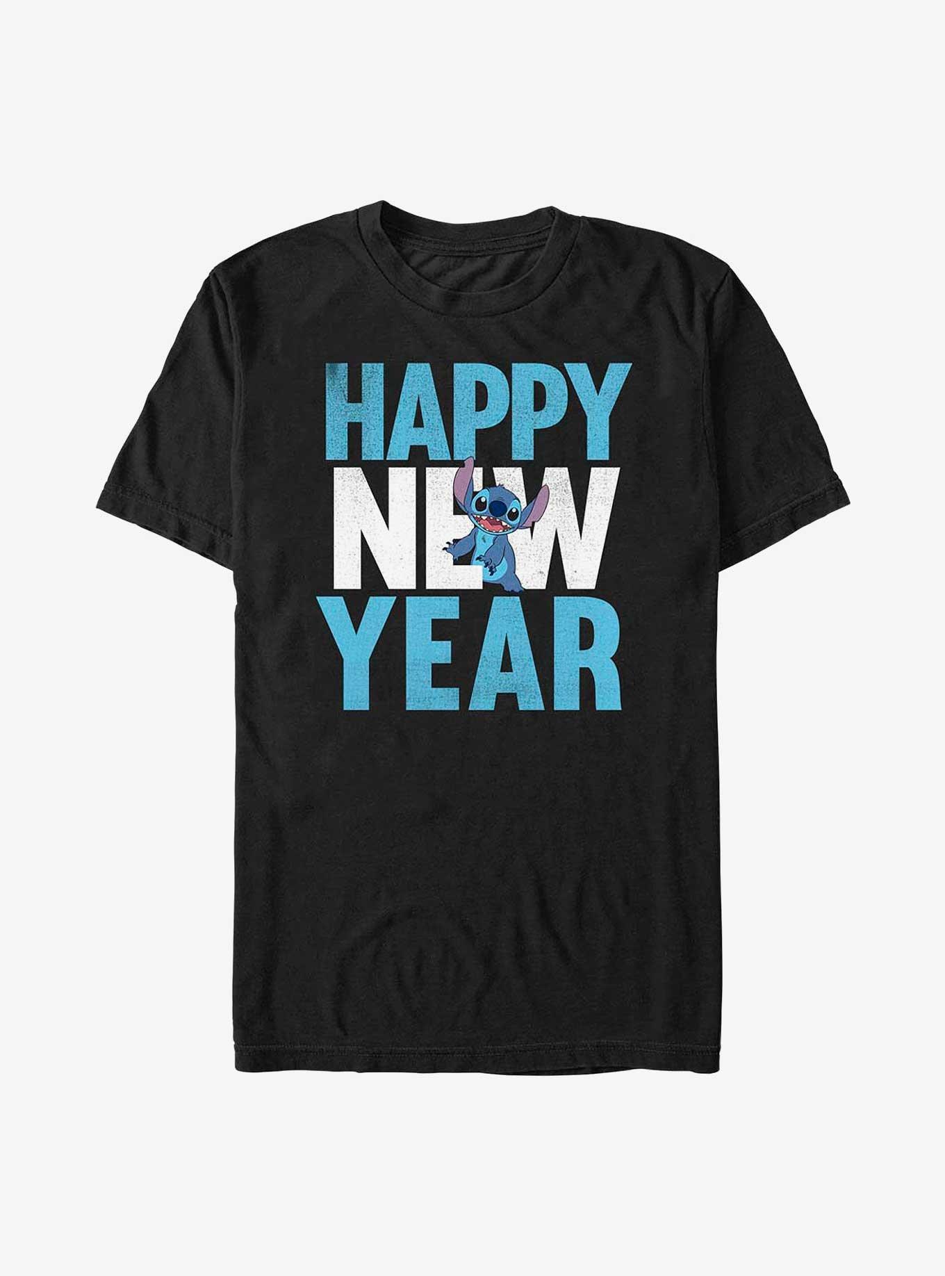 Disney Lilo & Stitch Happy New Year T-Shirt, BLACK, hi-res