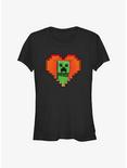 Minecraft Creeper Valentine Girls T-Shirt, BLACK, hi-res