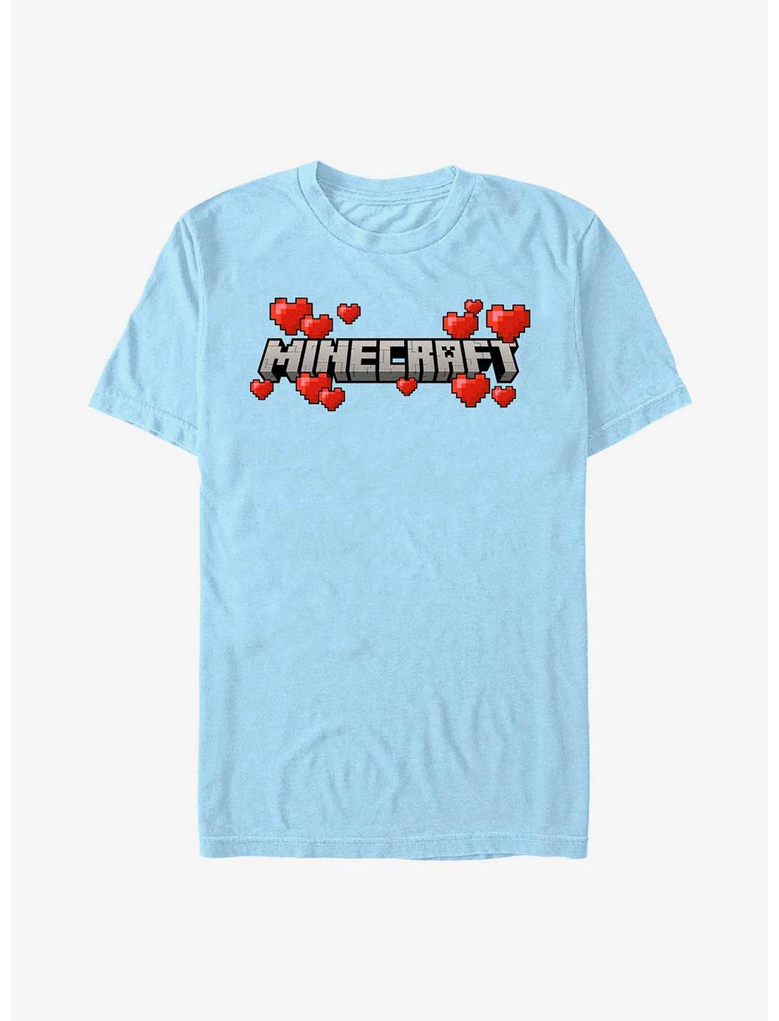 Minecraft Hearts Logo T-Shirt, LT BLUE, hi-res