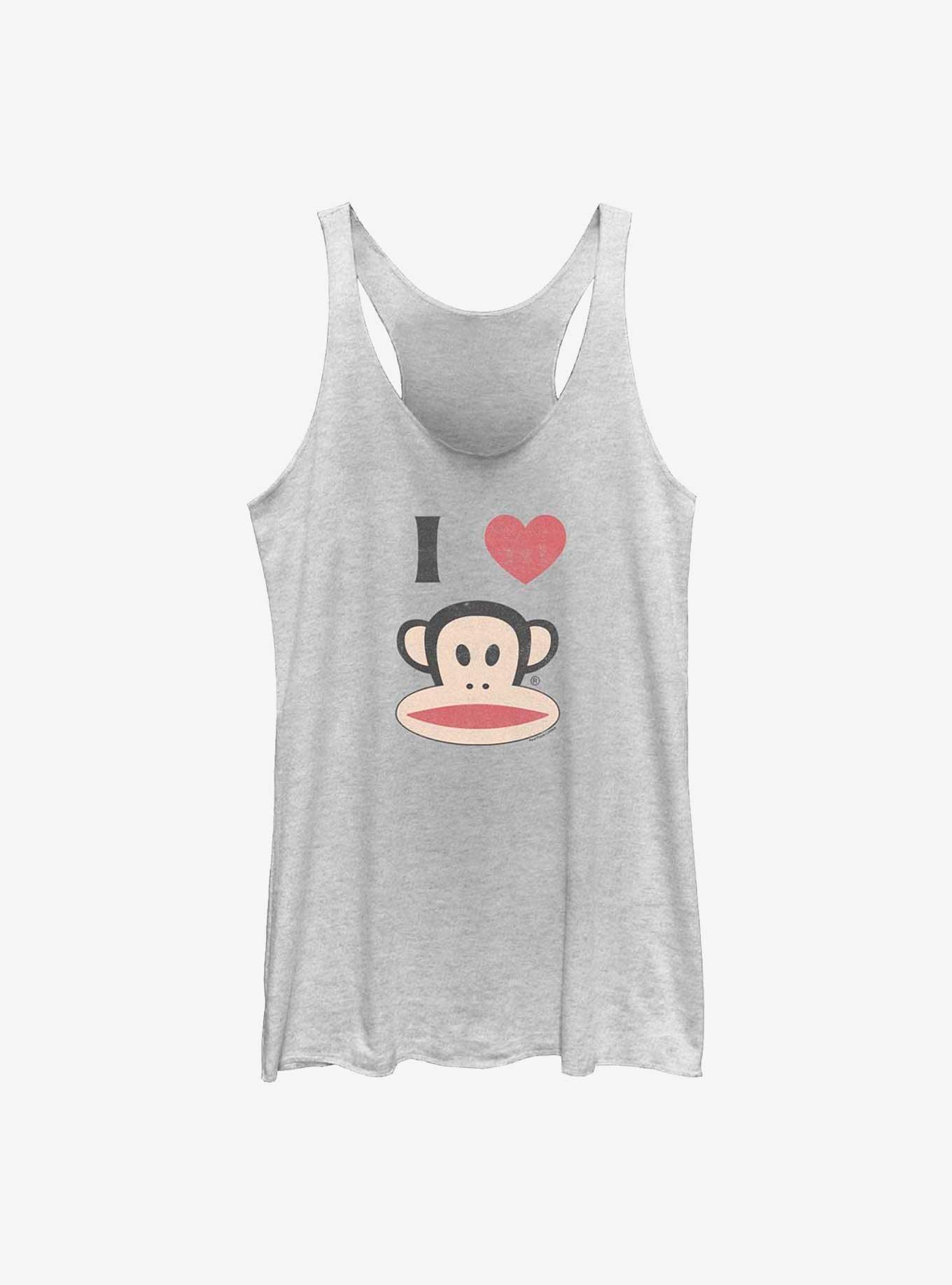 Paul Frank I Heart Monkey Girls Tank, WHITE HTR, hi-res