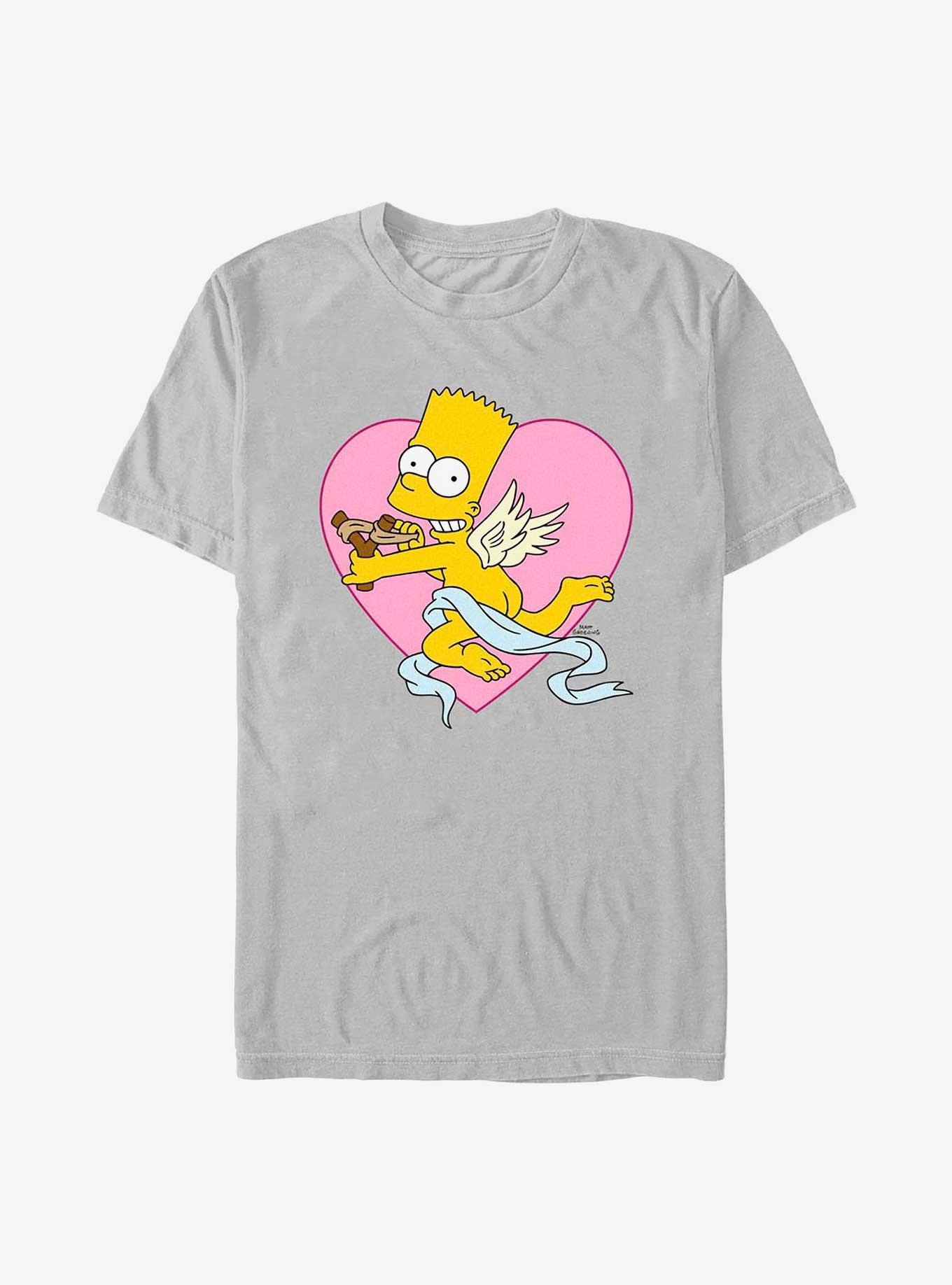 The Simpsons Cupid Bart T-Shirt, SILVER, hi-res