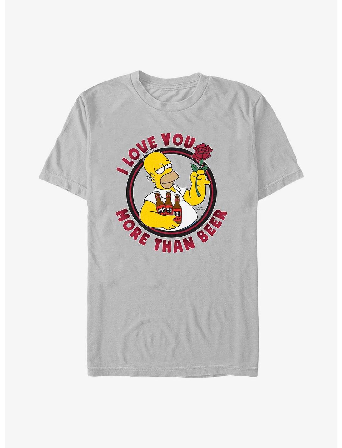The Simpsons Homer Love You More Than Beer T-Shirt, SILVER, hi-res